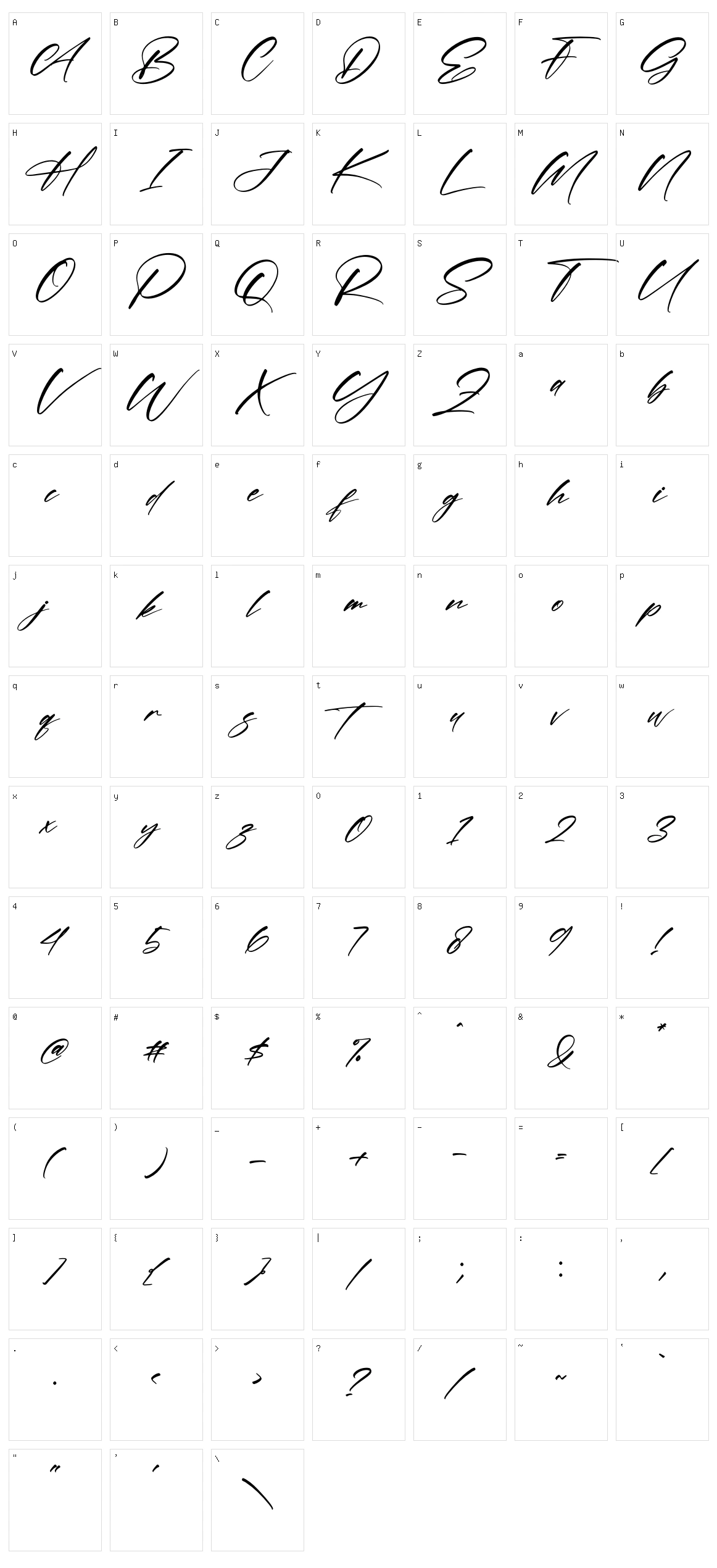 Crehme Honstlan Character Set