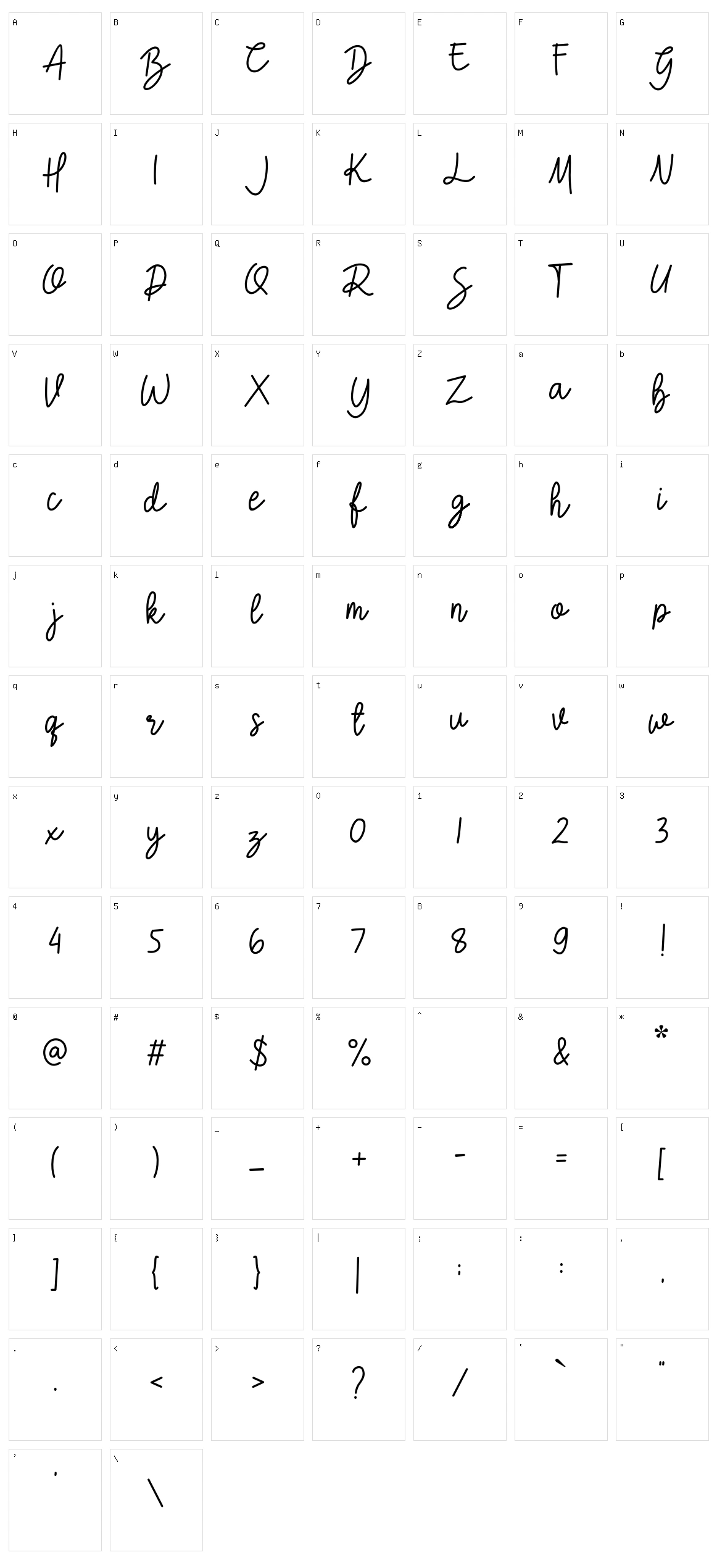 Crellia Character Set
