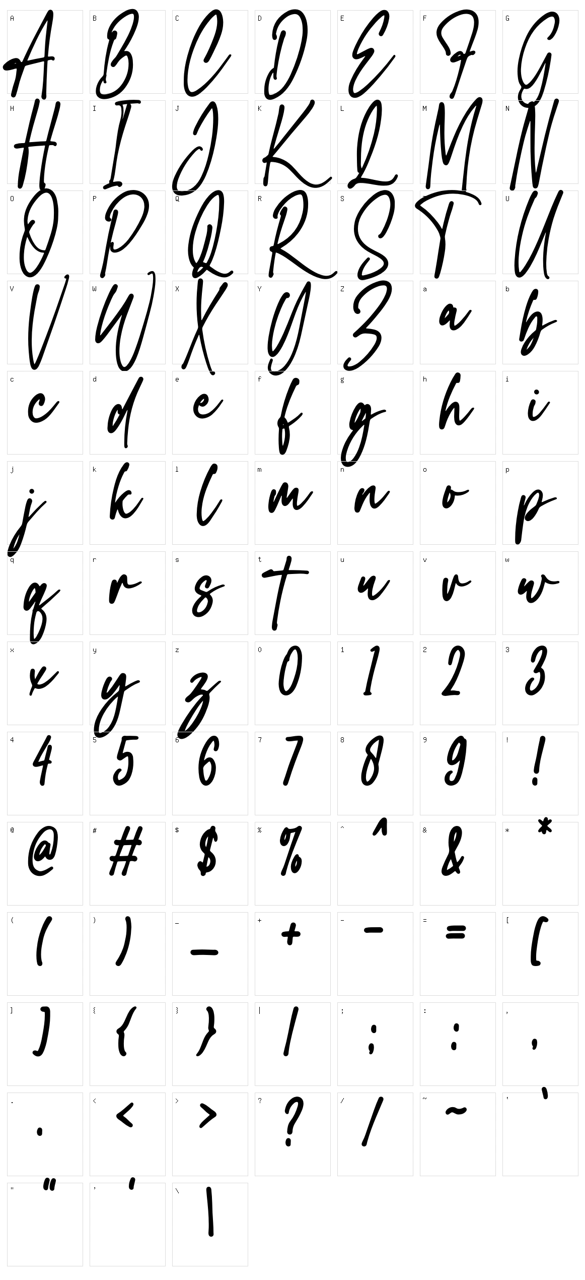 Cristiano Signature Character Set