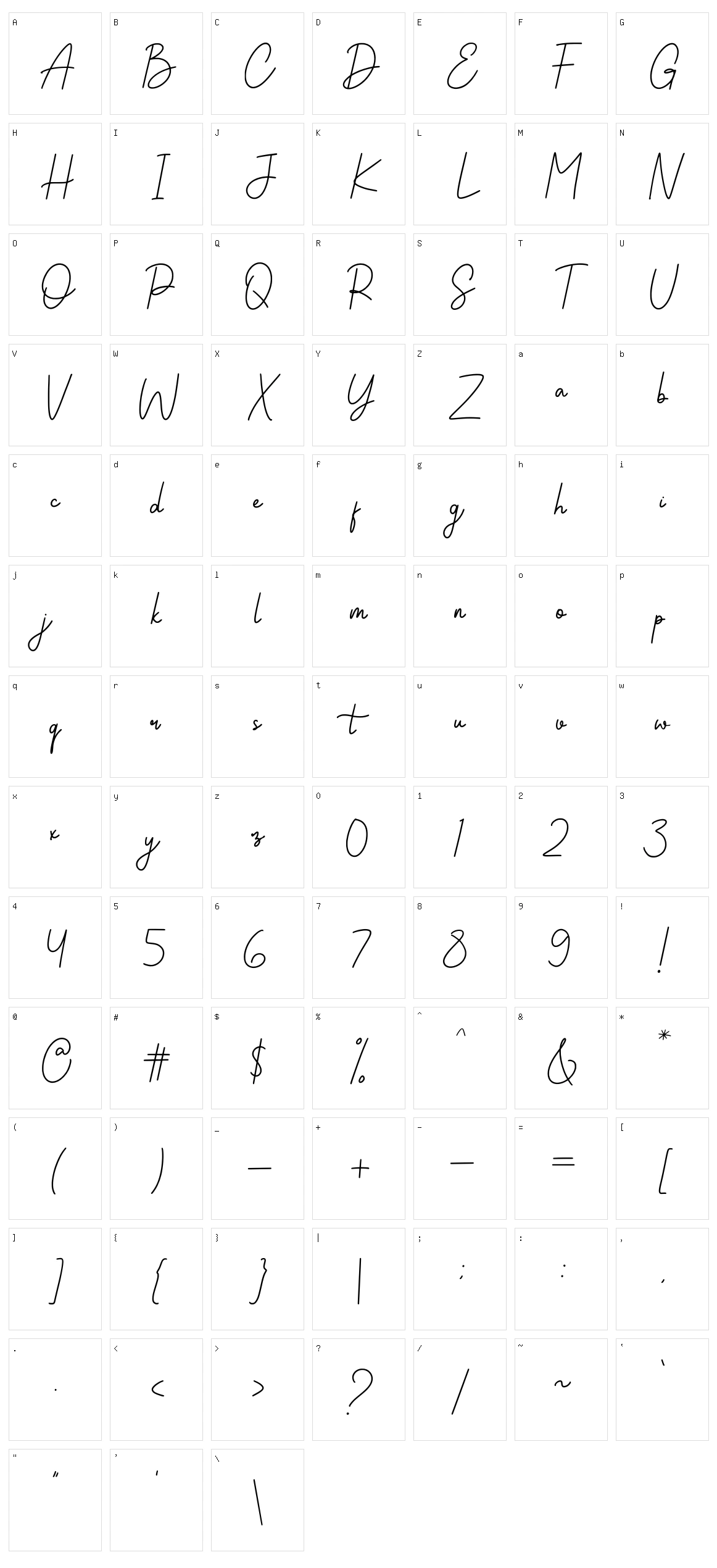 Cristine Character Set