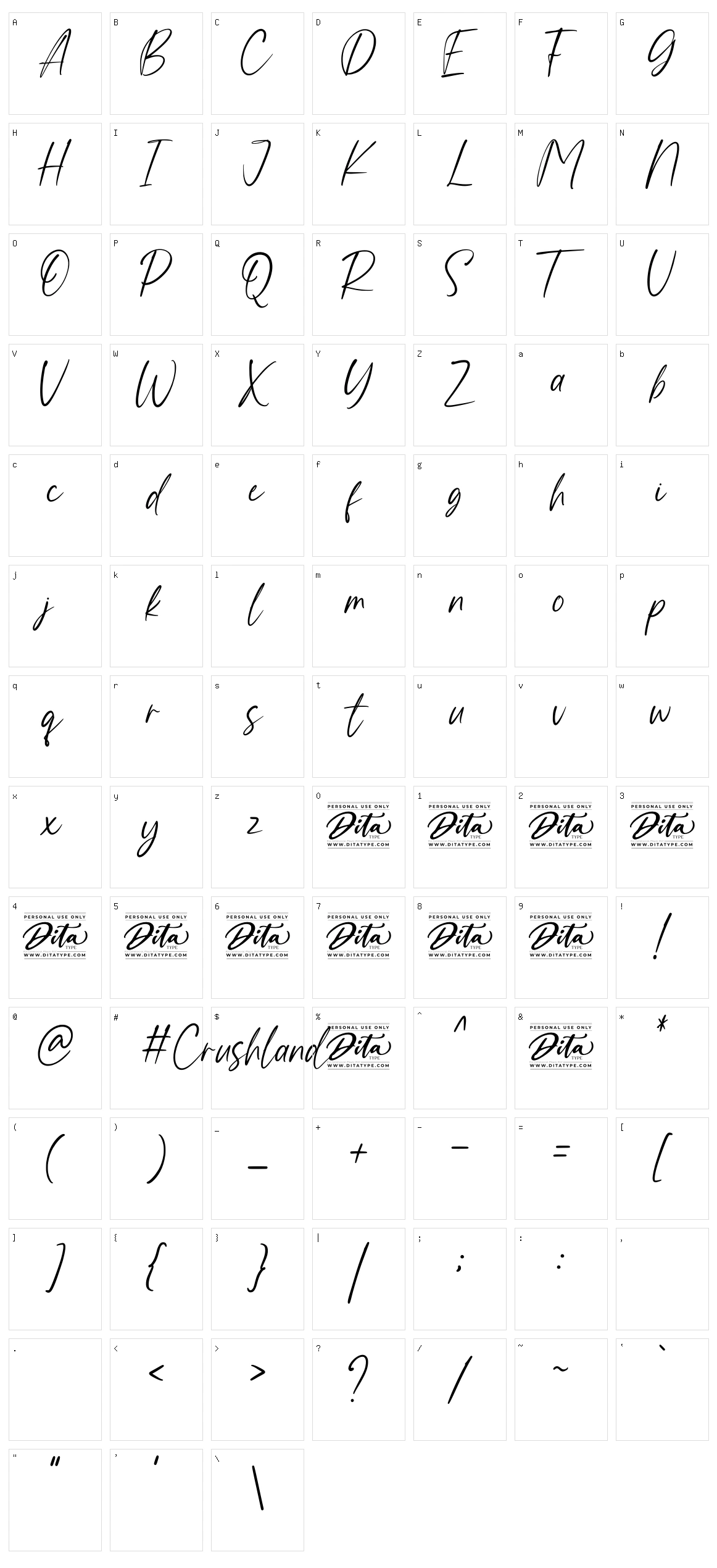 Crushland Character Set