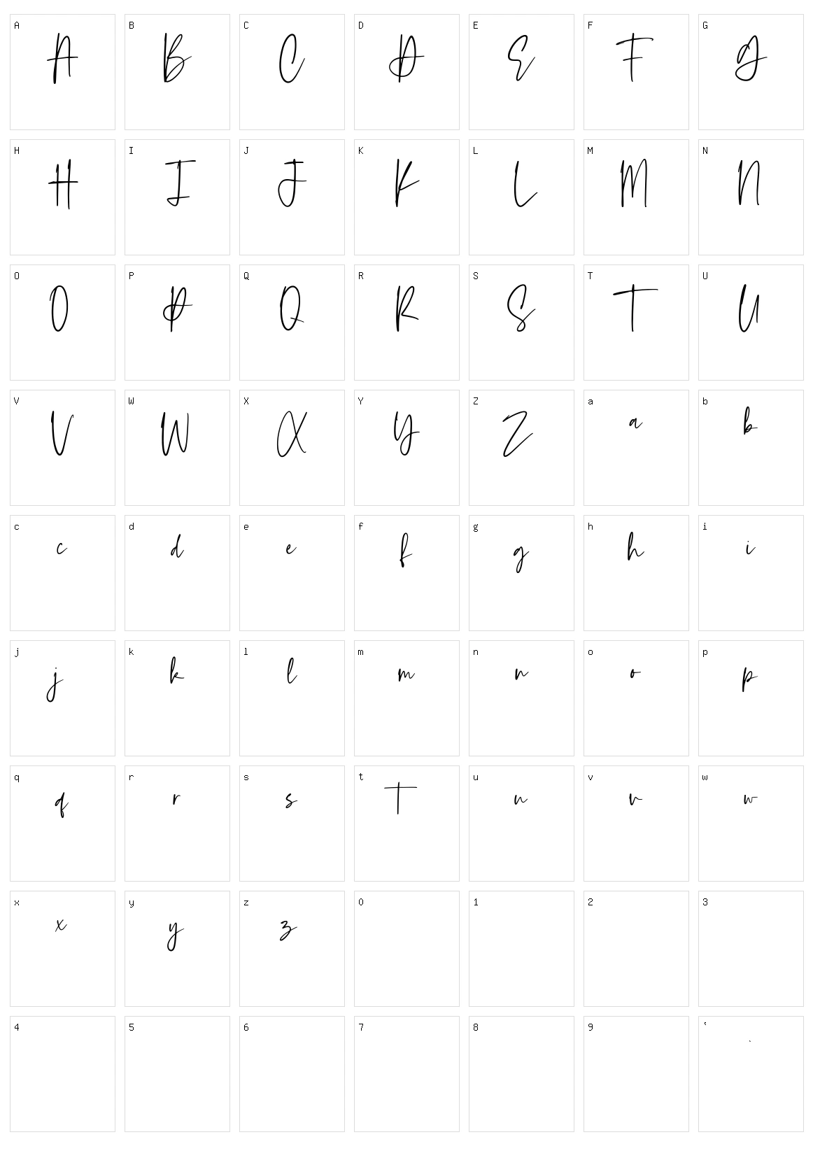 Crystal Dust Character Set