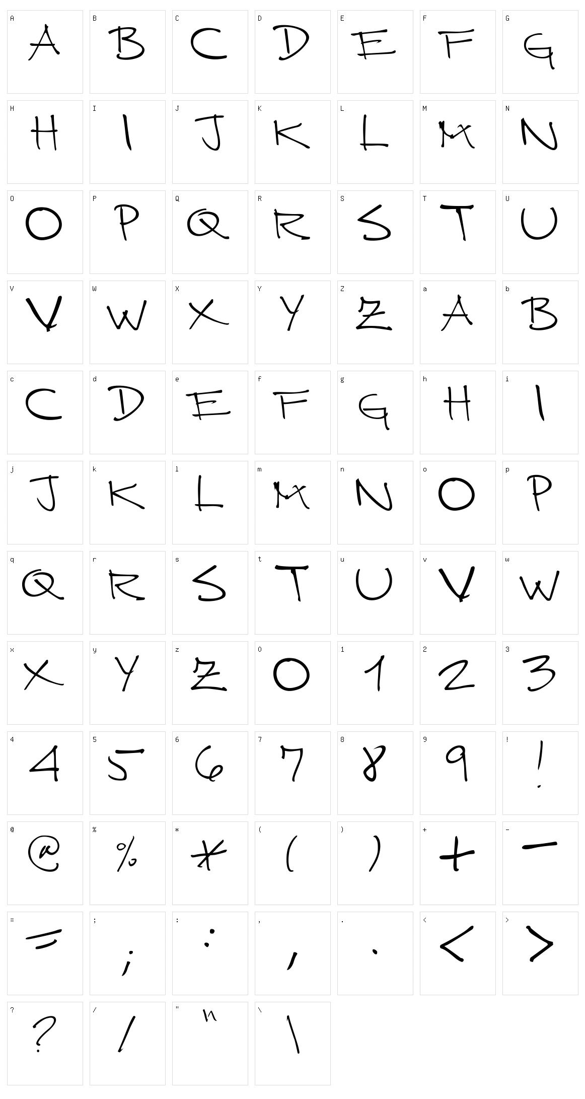 Cuernomuerto Character Set