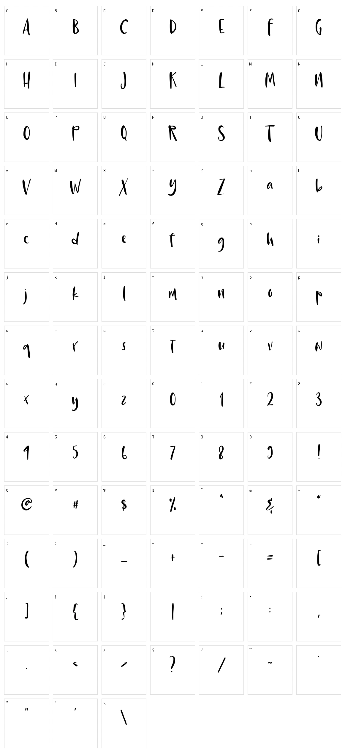 Cuntil Character Set