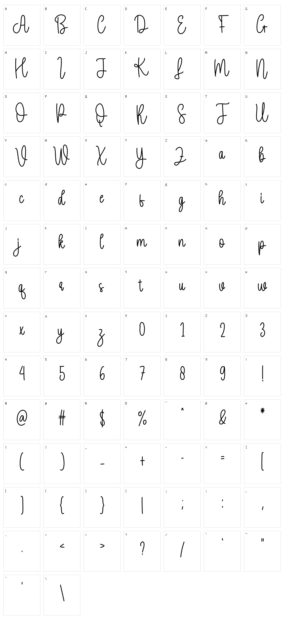 Curly Character Set