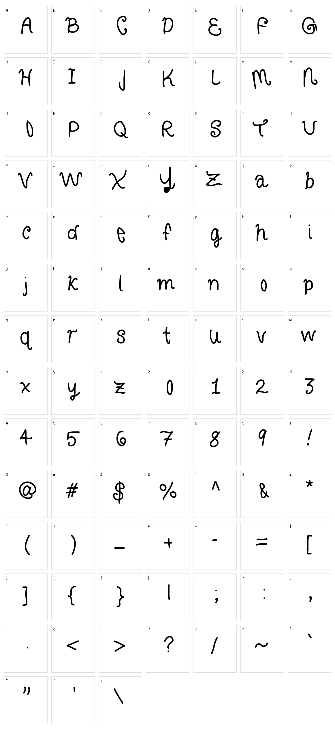 Curly Letters Character Set