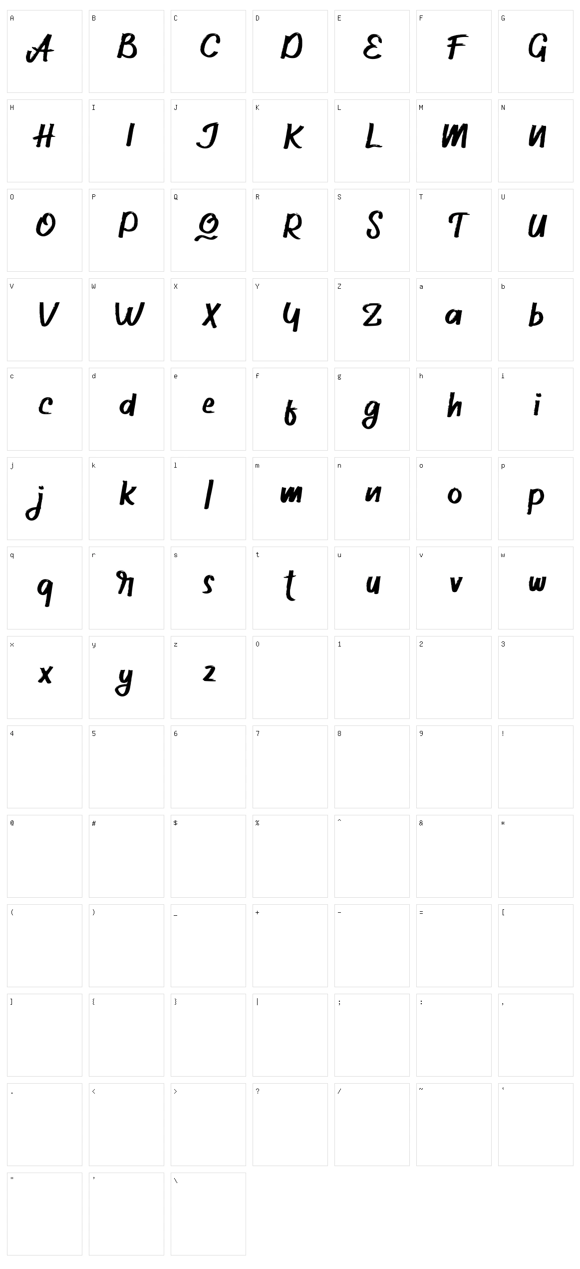 Cursey Character Set