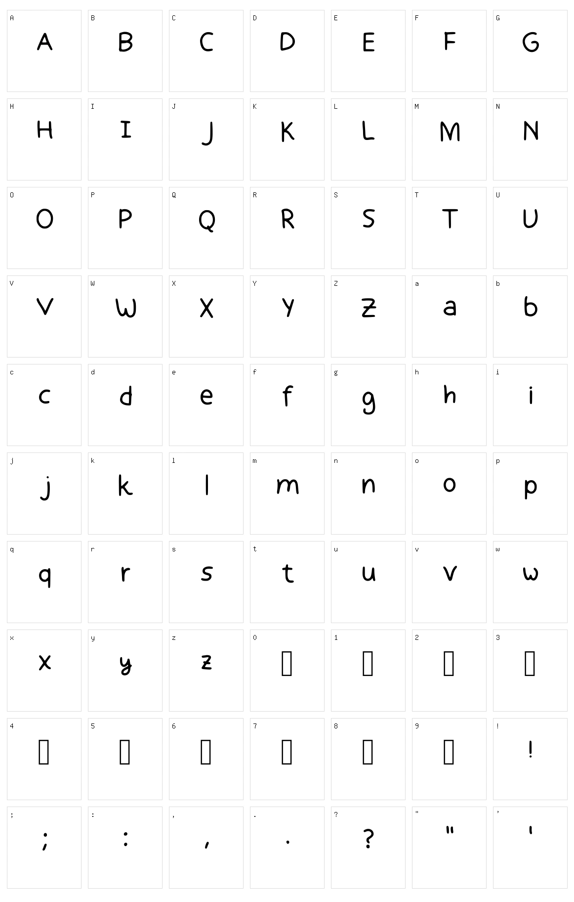 Cute Written Character Set