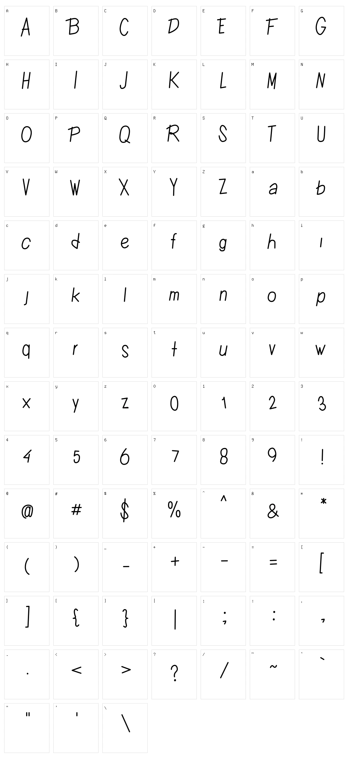 Cuttie Character Set