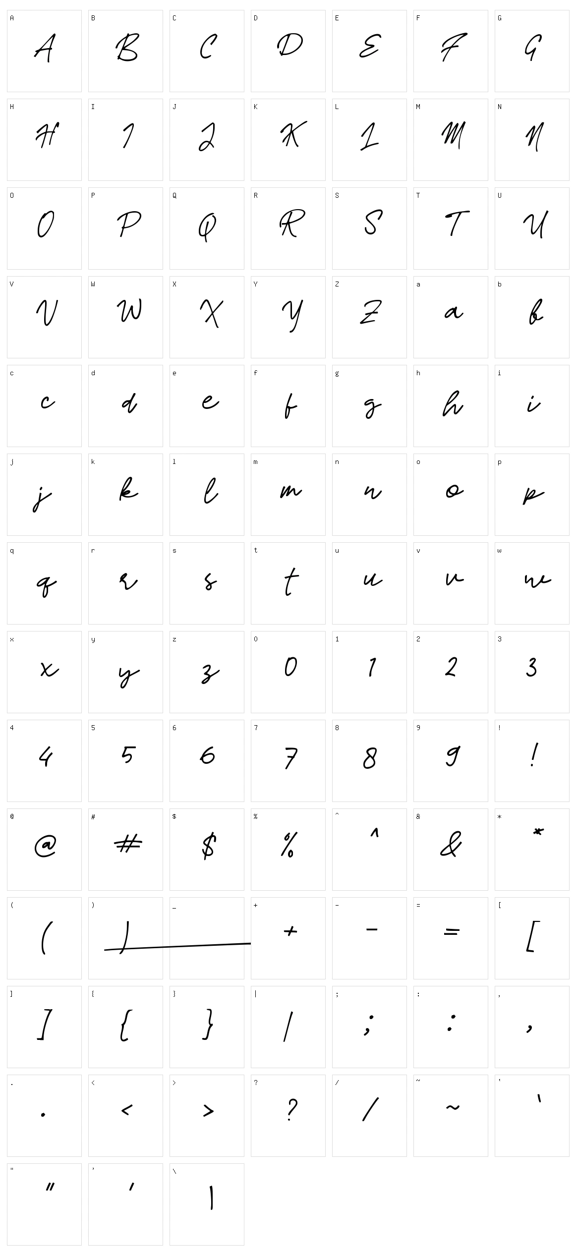 d Dress Signature Character Set