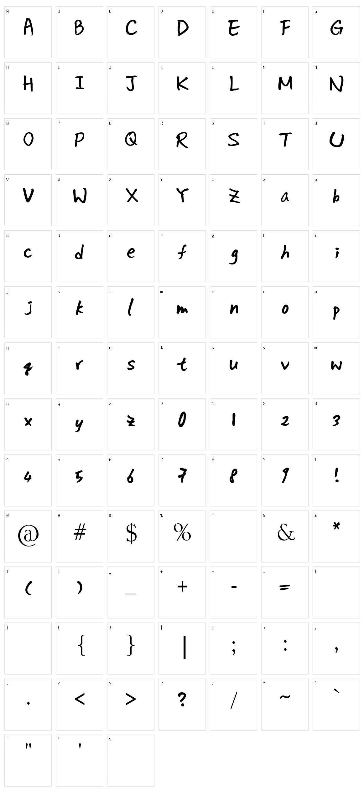 Da Silvano Character Set