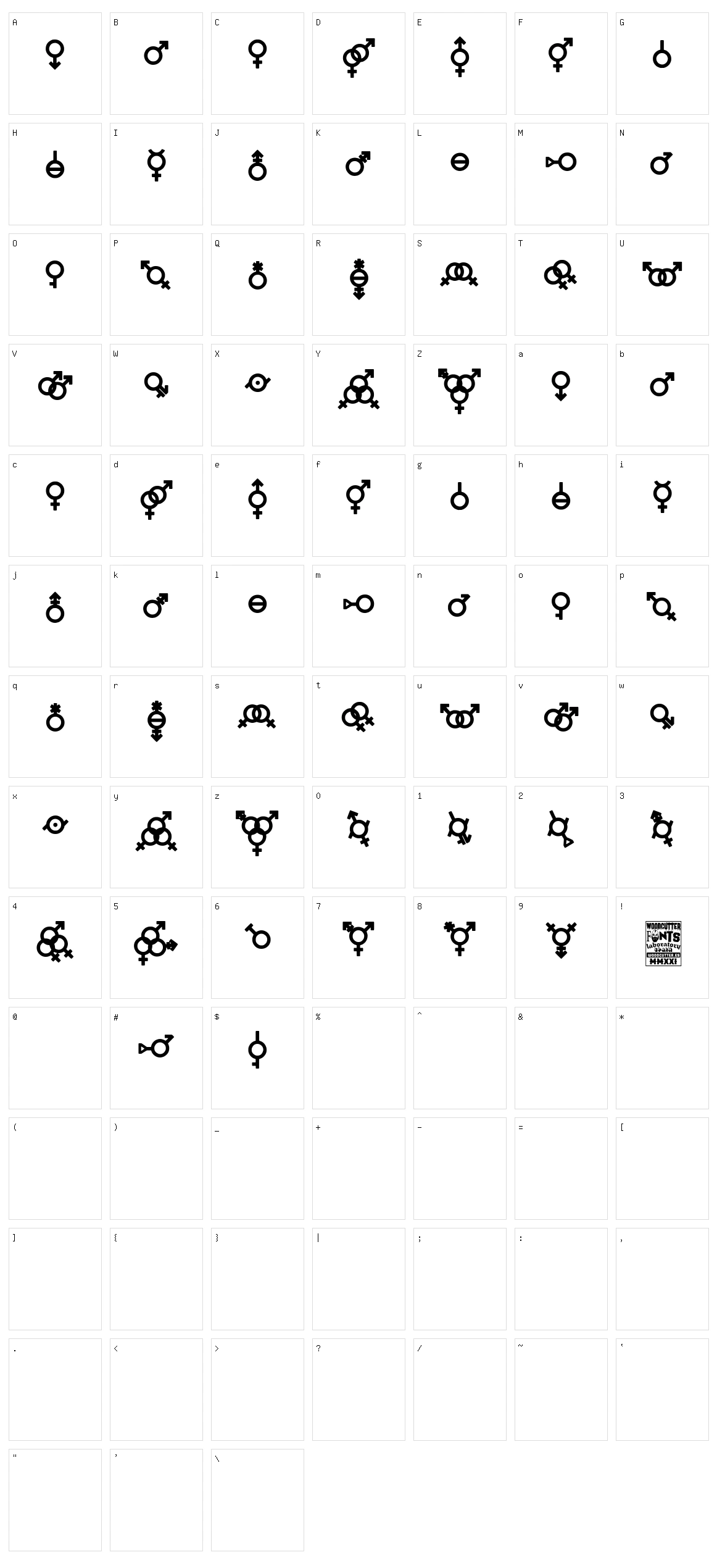 Gender Icons Character Set