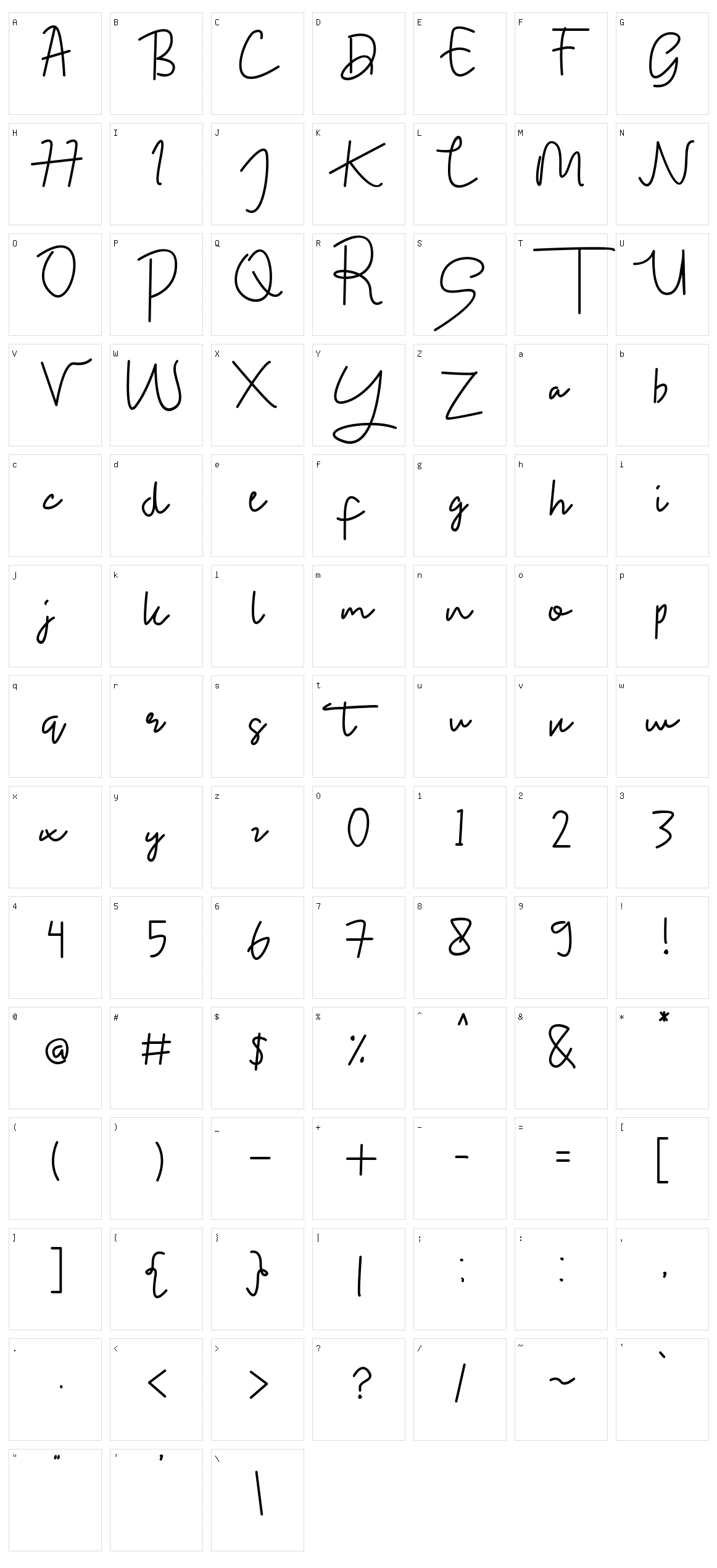 Dafania Character Set