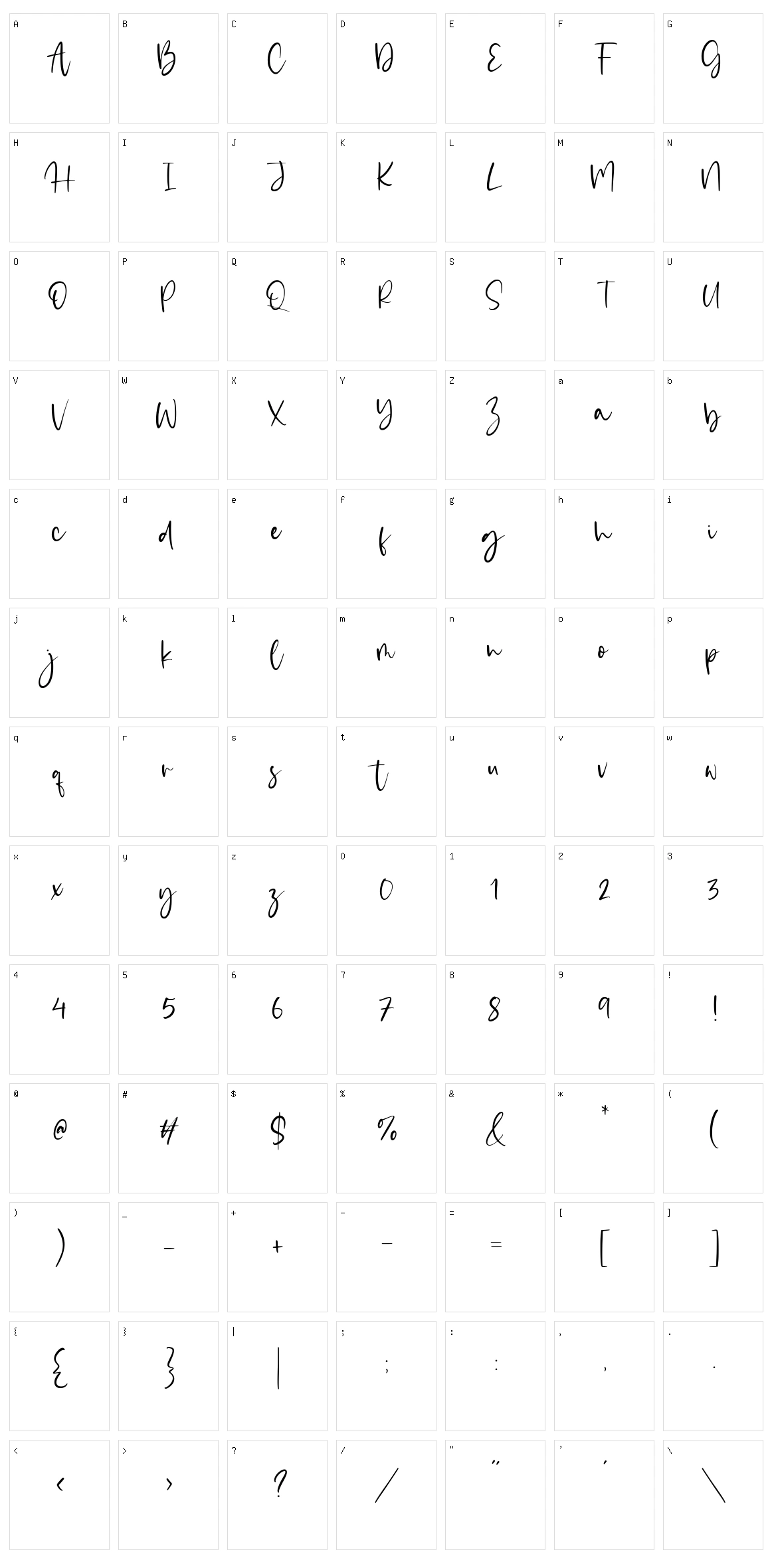 DailyMoon Character Set