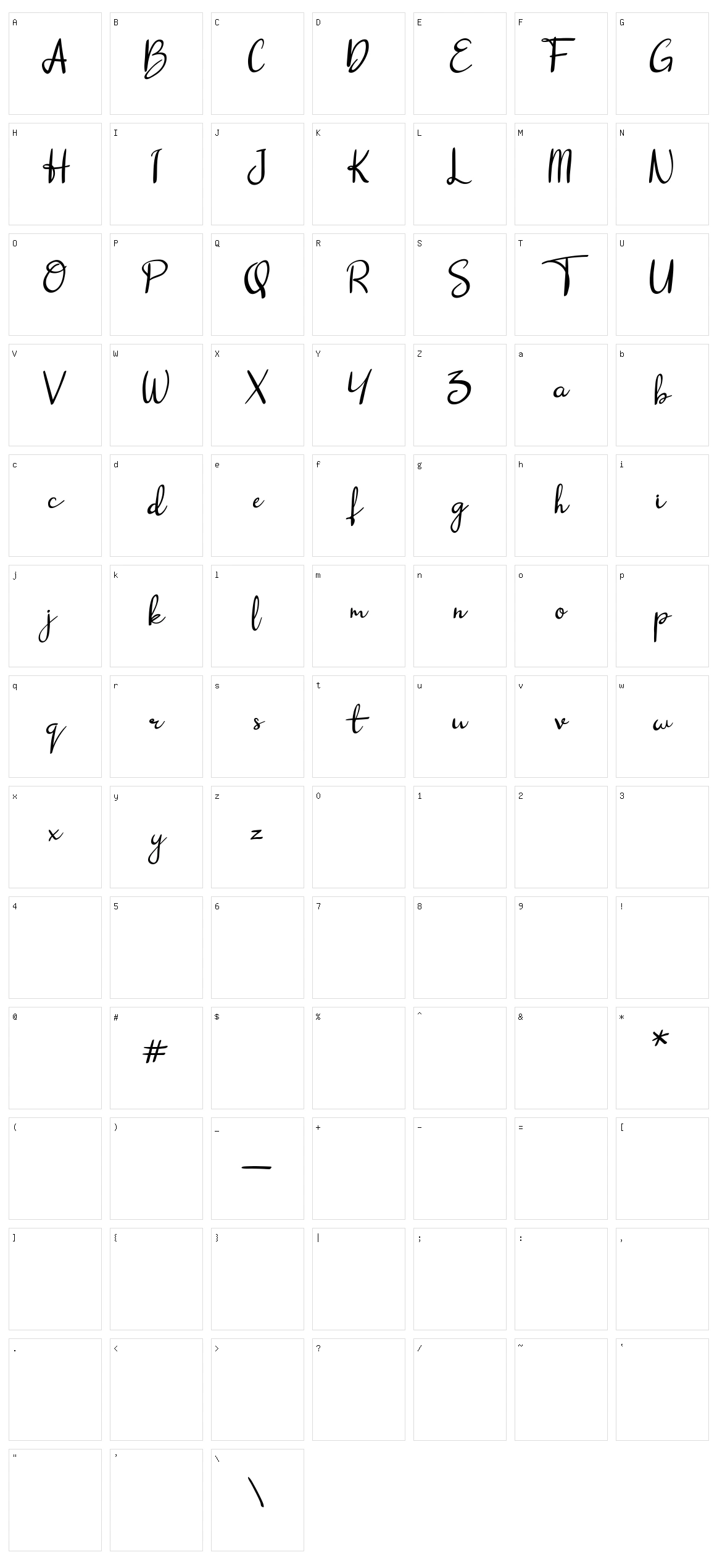 Dalena Character Set