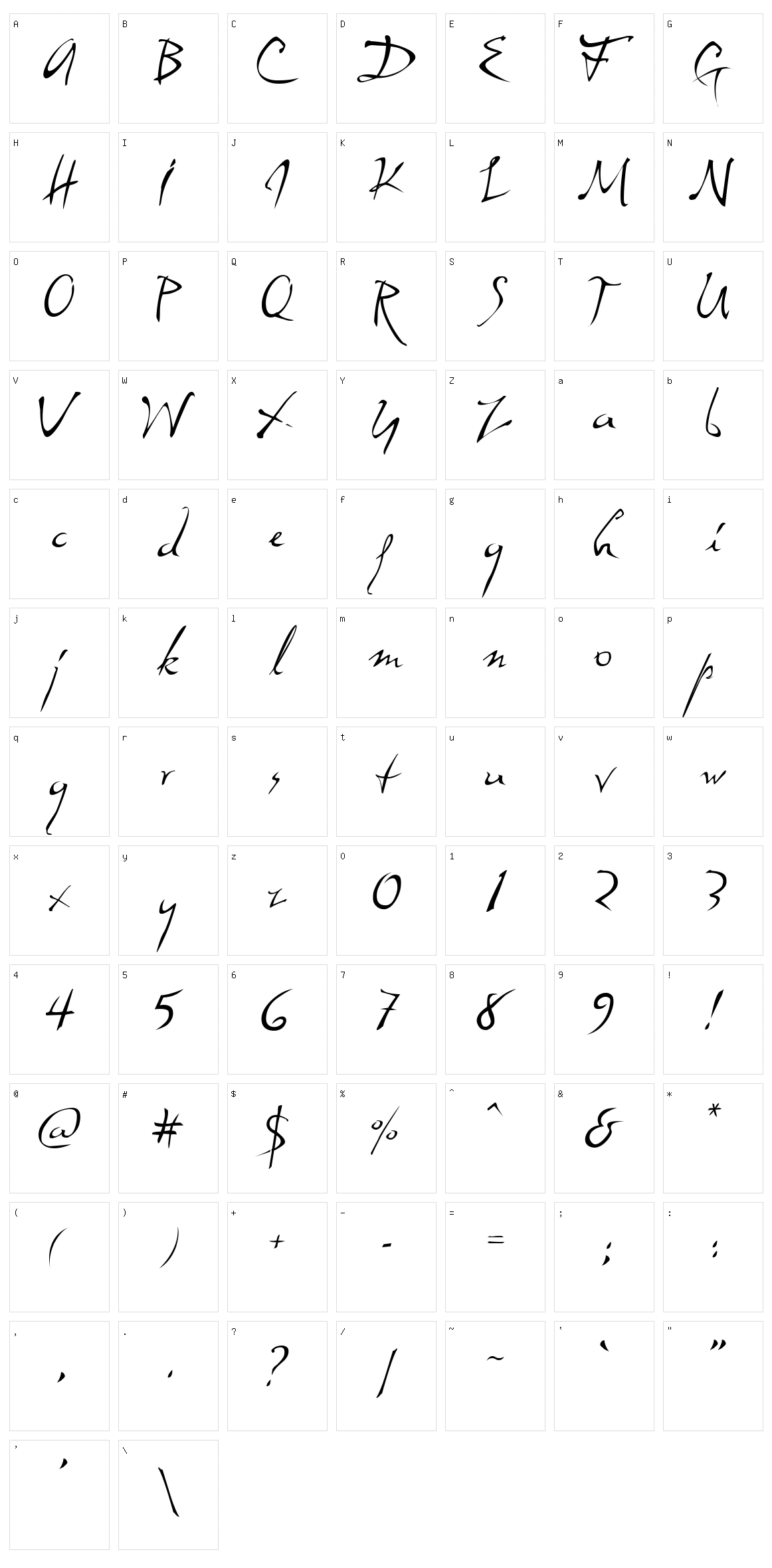 Dali Character Set