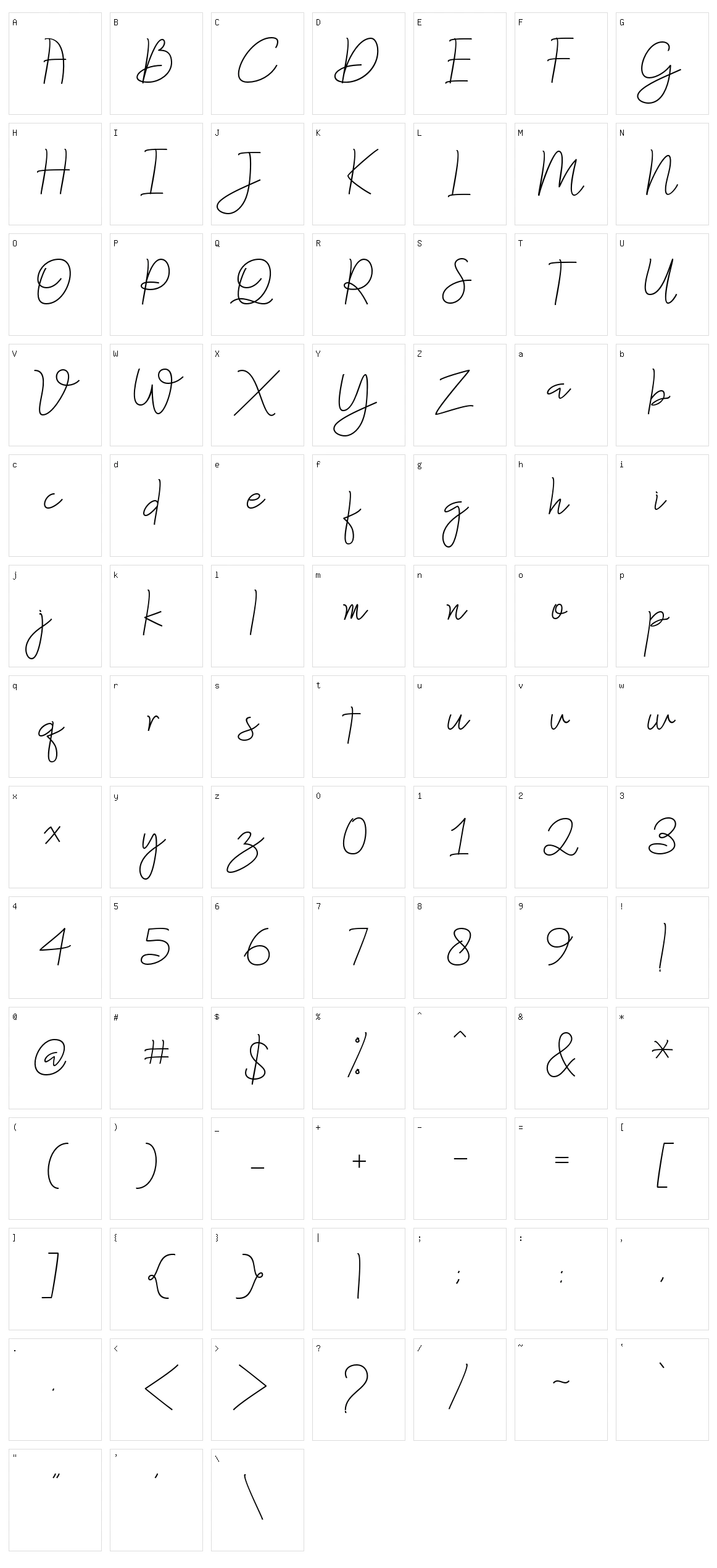 Dallastic Character Set