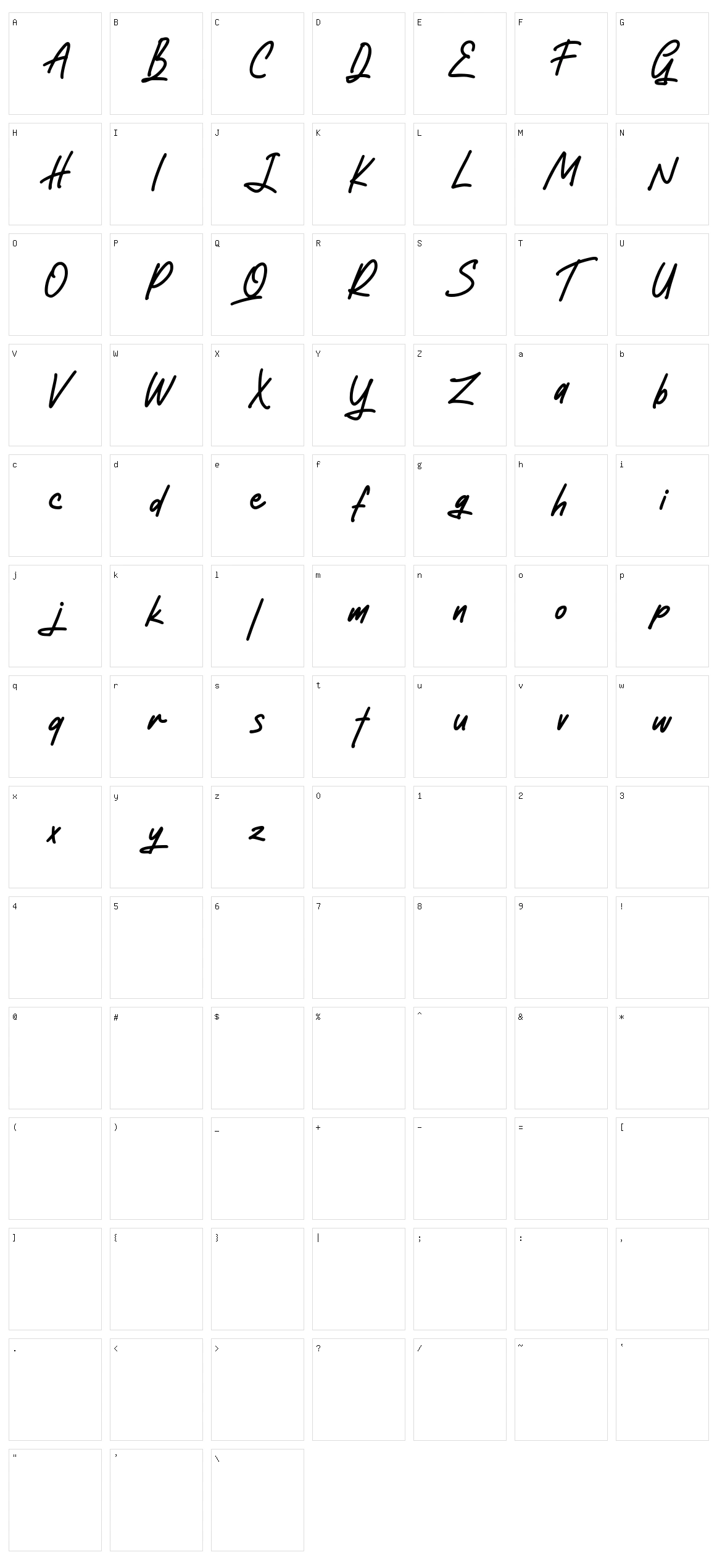 Dallime Character Set