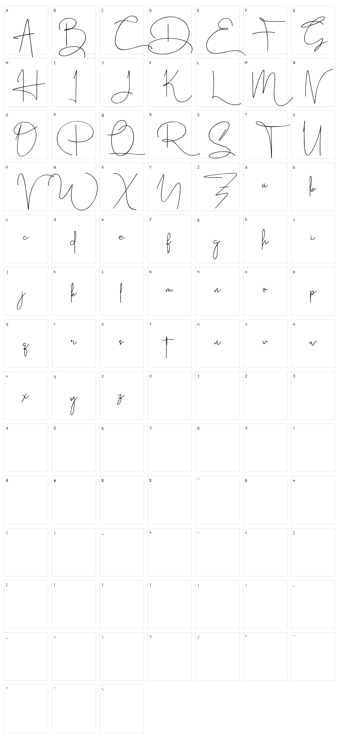 Dalton White Character Set