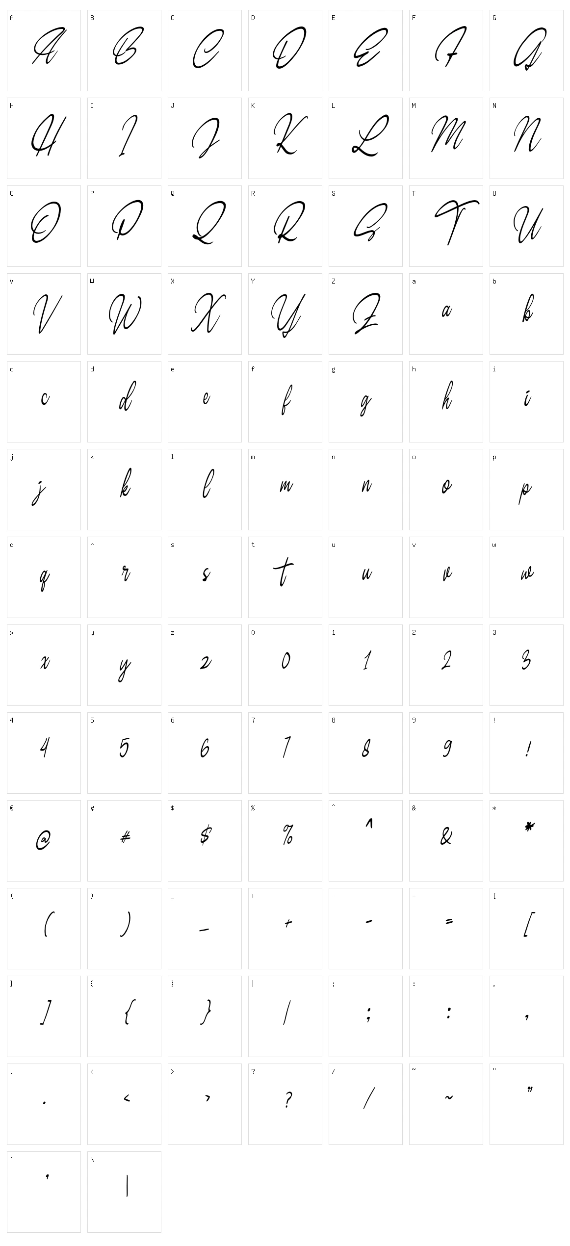 Dalvatis Character Set