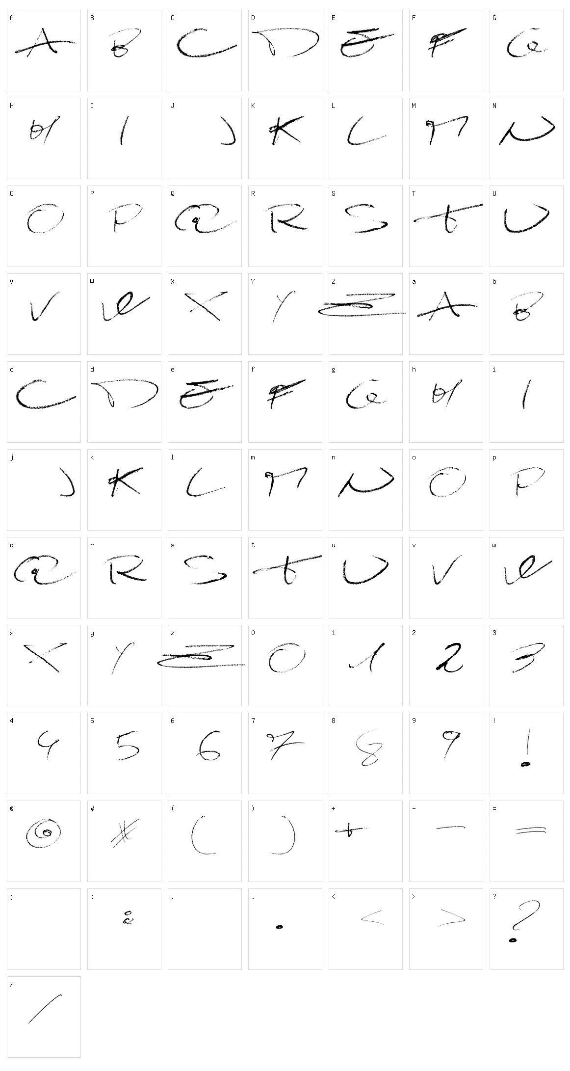 Damagrafik Script Character Set