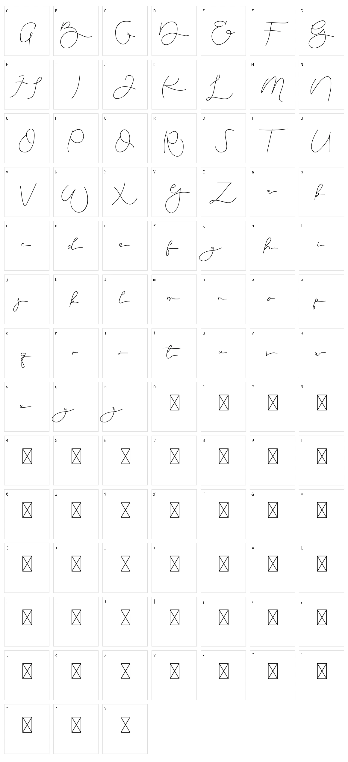Damiola Character Set