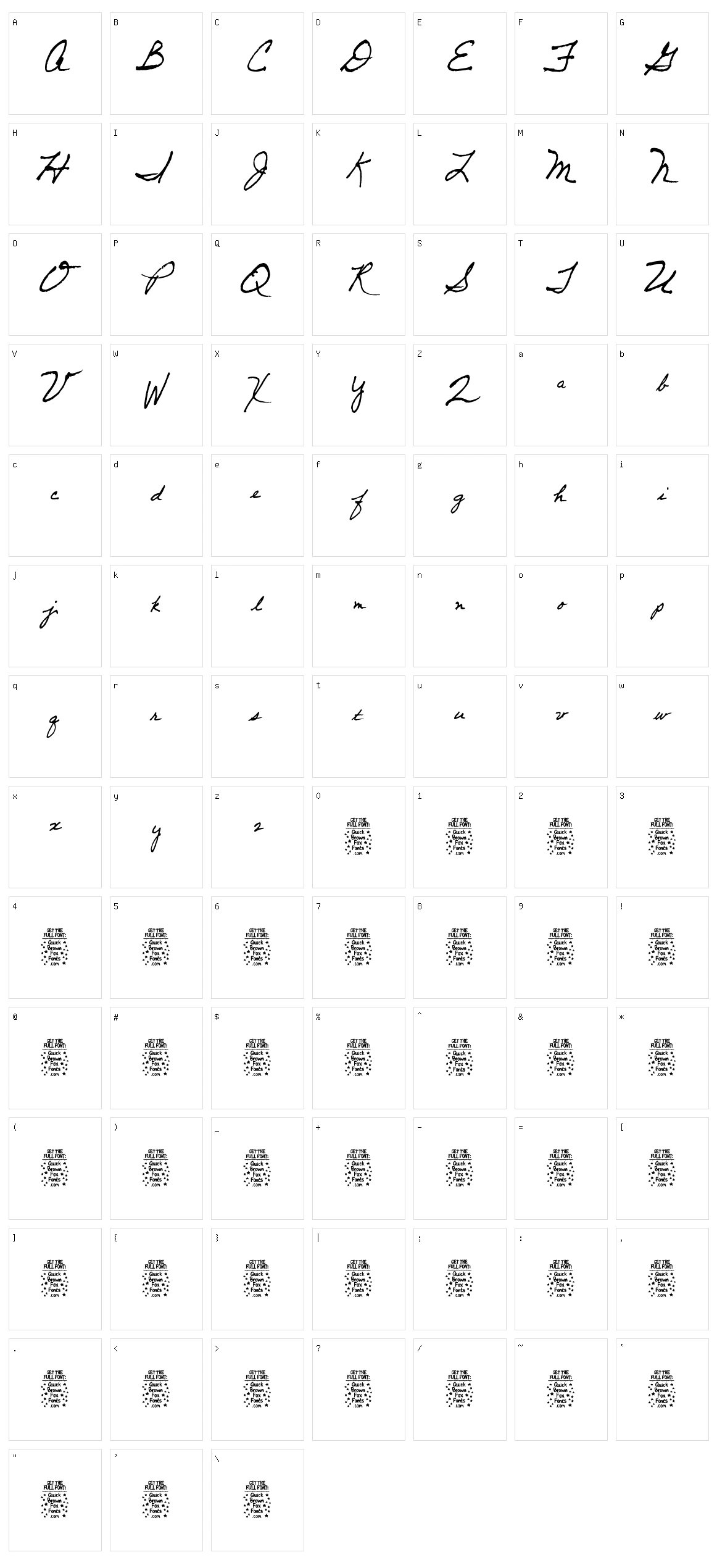 Dancing Pam Character Set