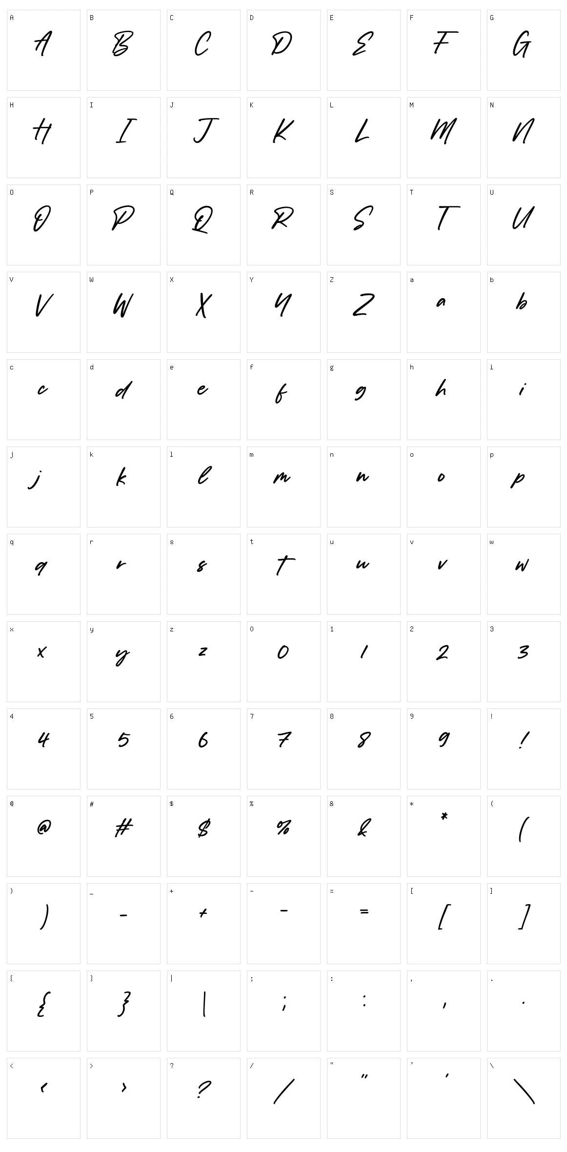 Dancingdog Character Set