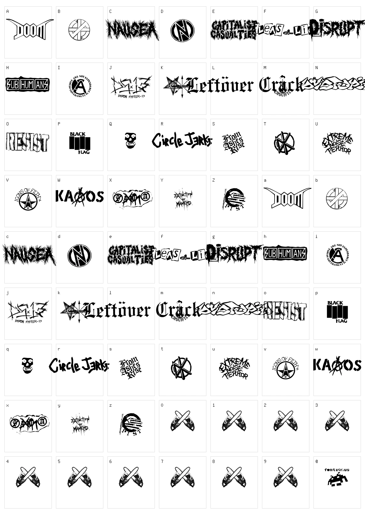 Punk Rawk Character Set