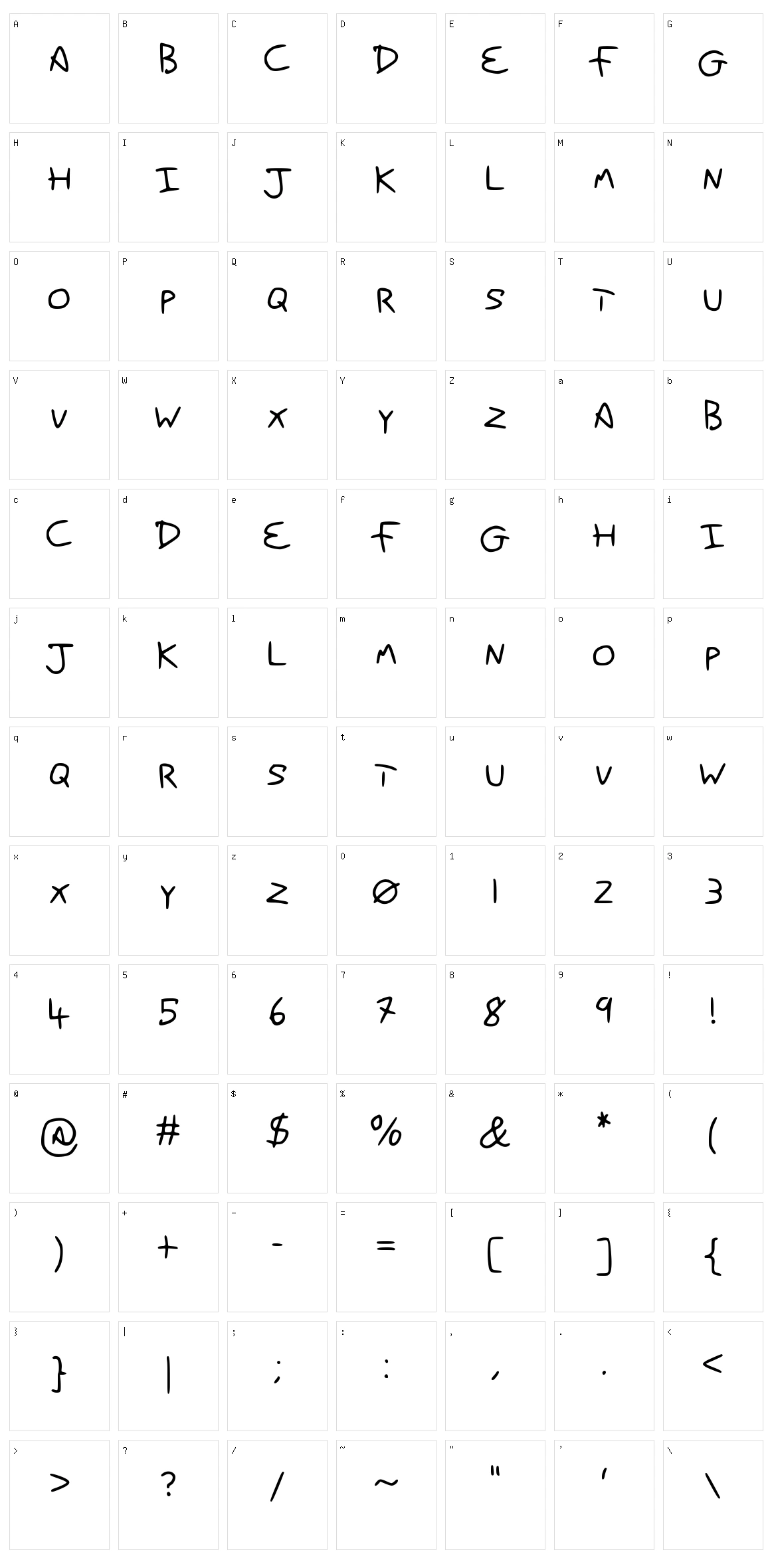Dans Hands Character Set