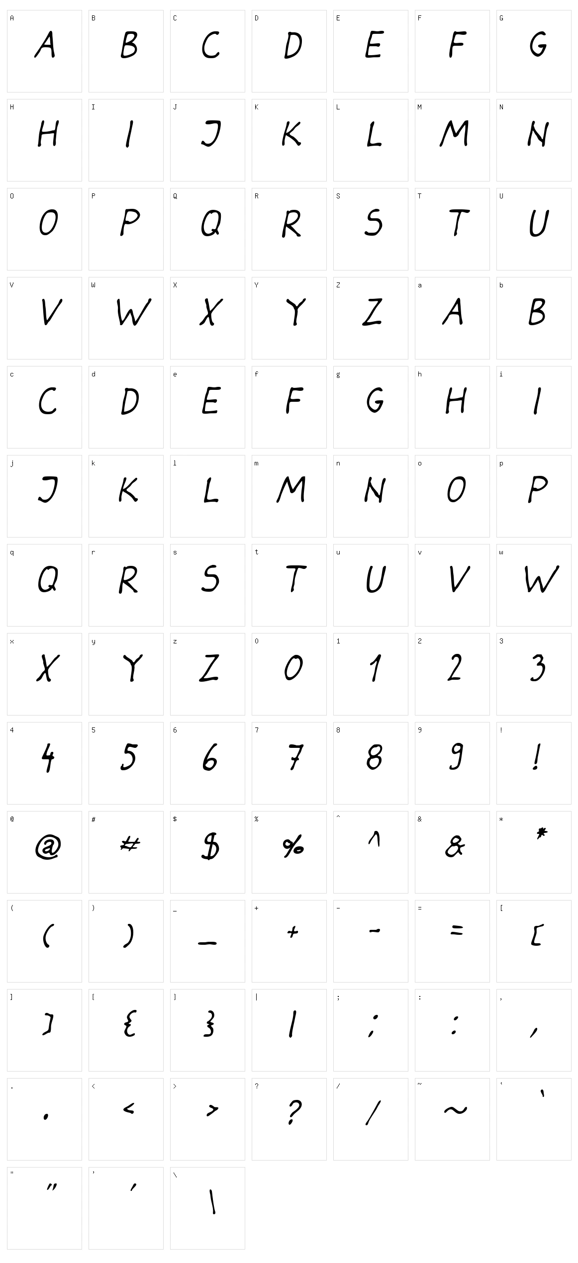 Darbog Character Set