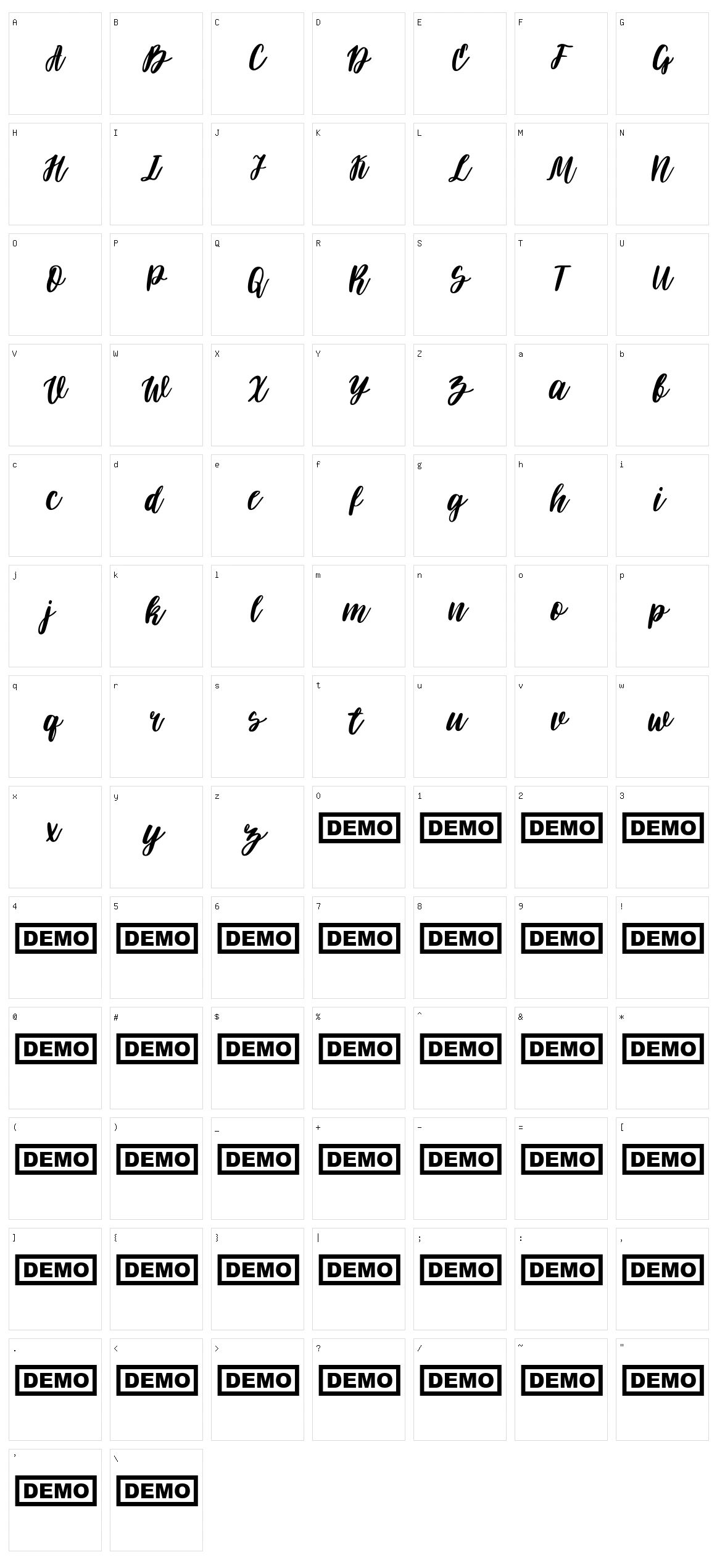 Darflow Character Set