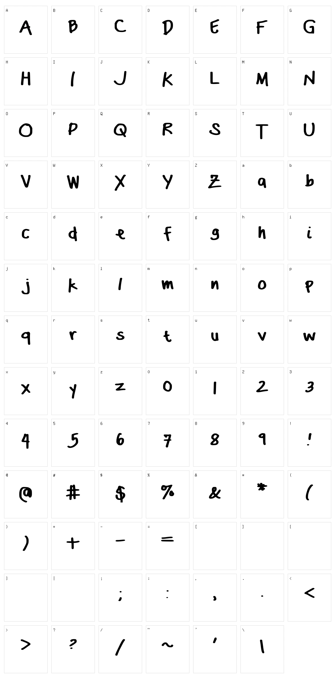 DasBougie Character Set