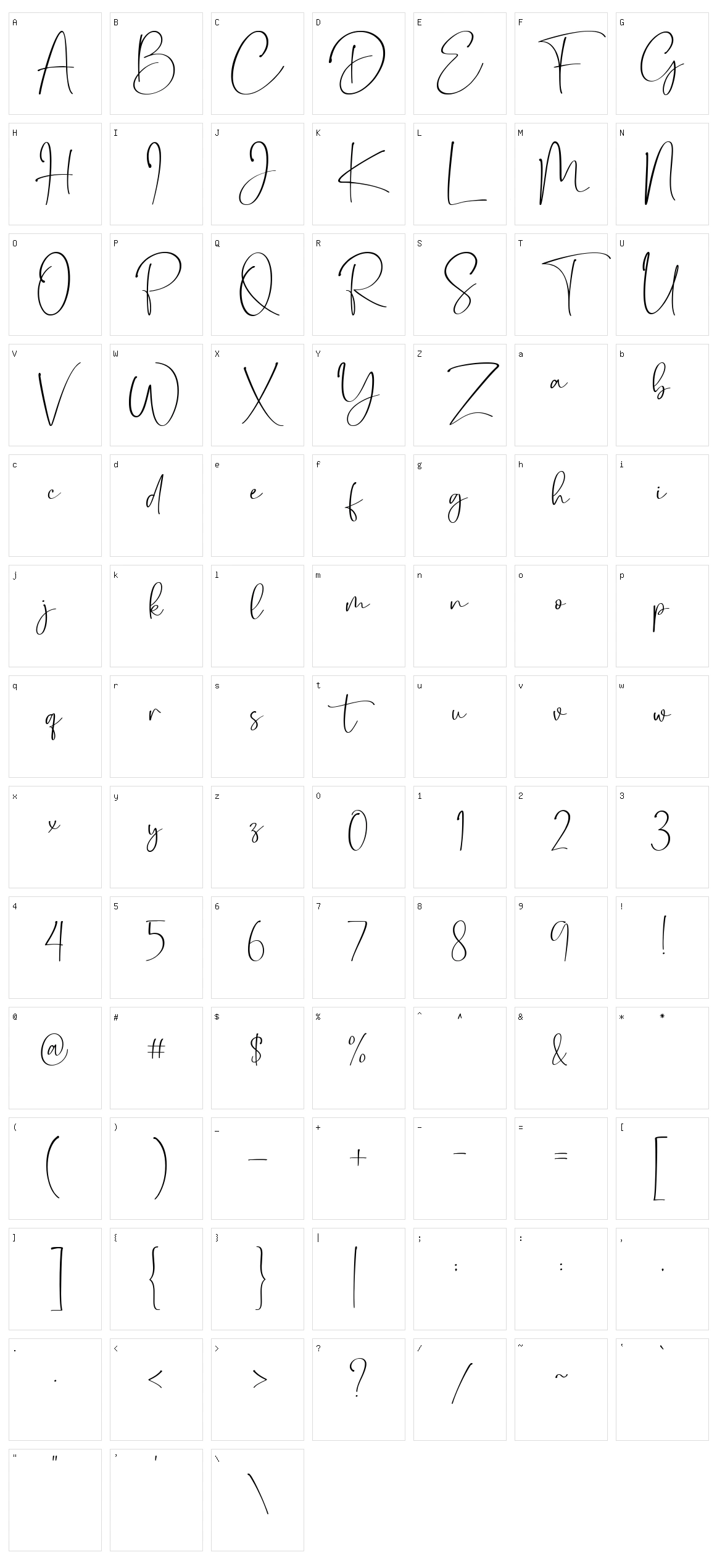 Dashinta Character Set