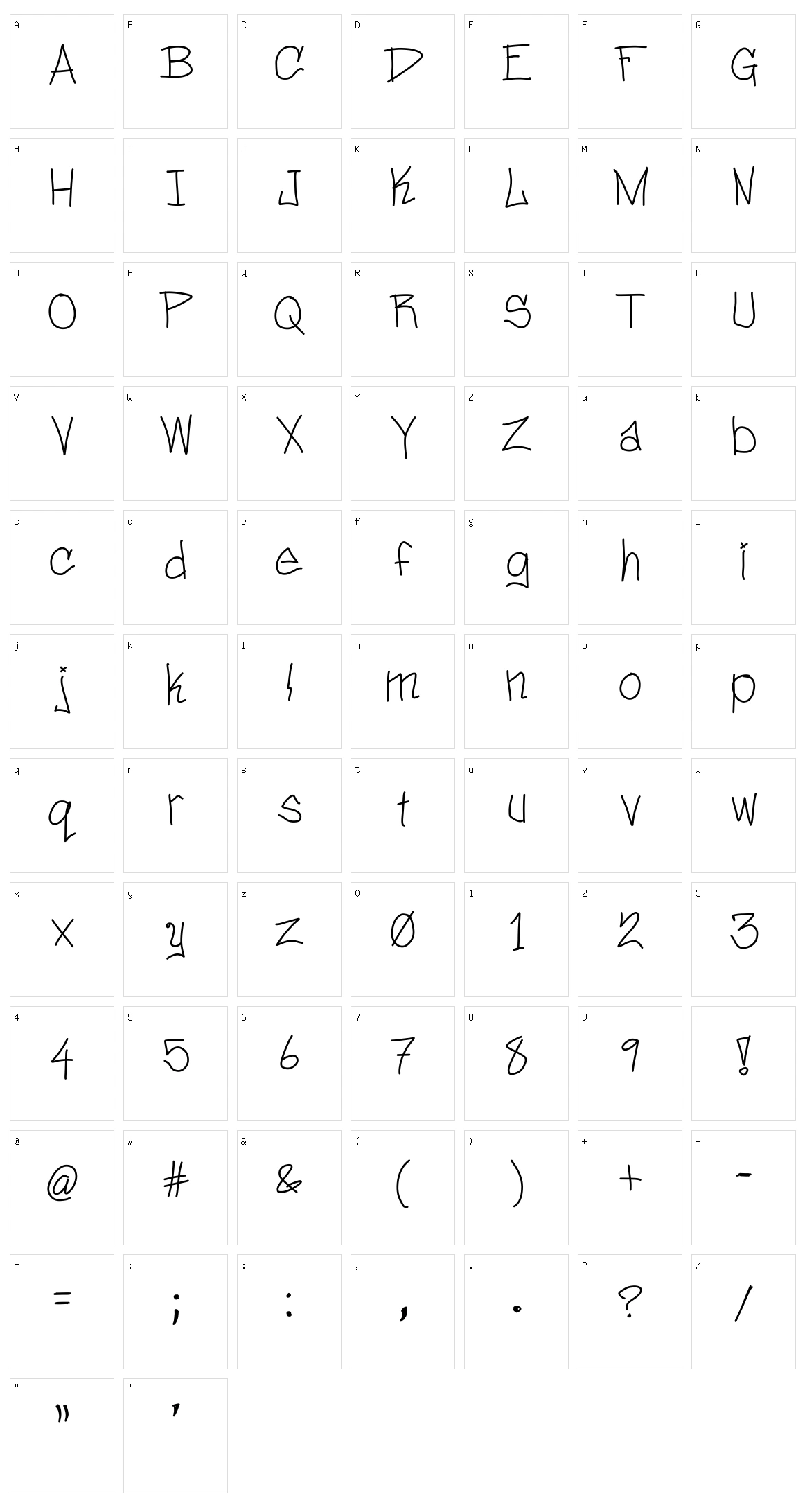 Davey Hand Character Set