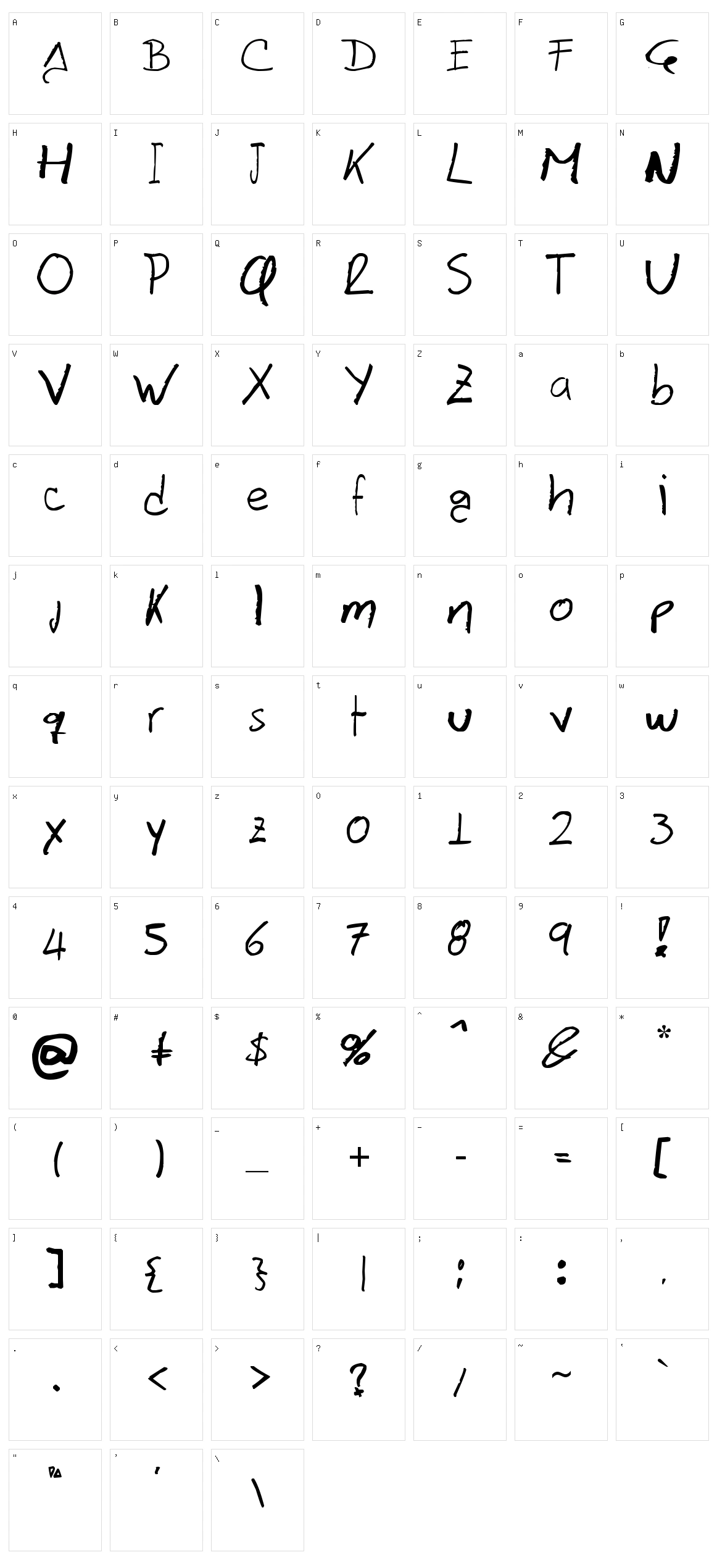 Davidcito Character Set