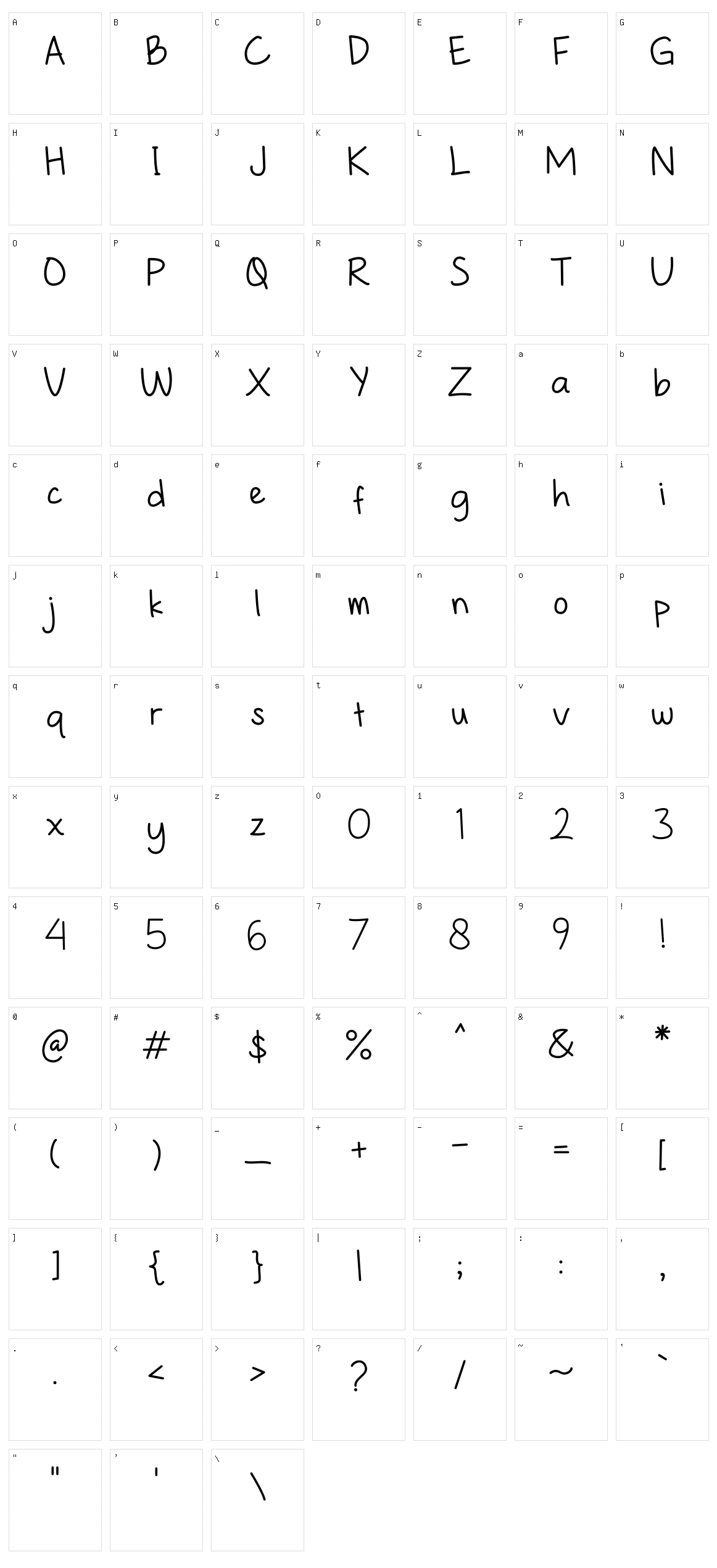 Dawet Ayu Character Set