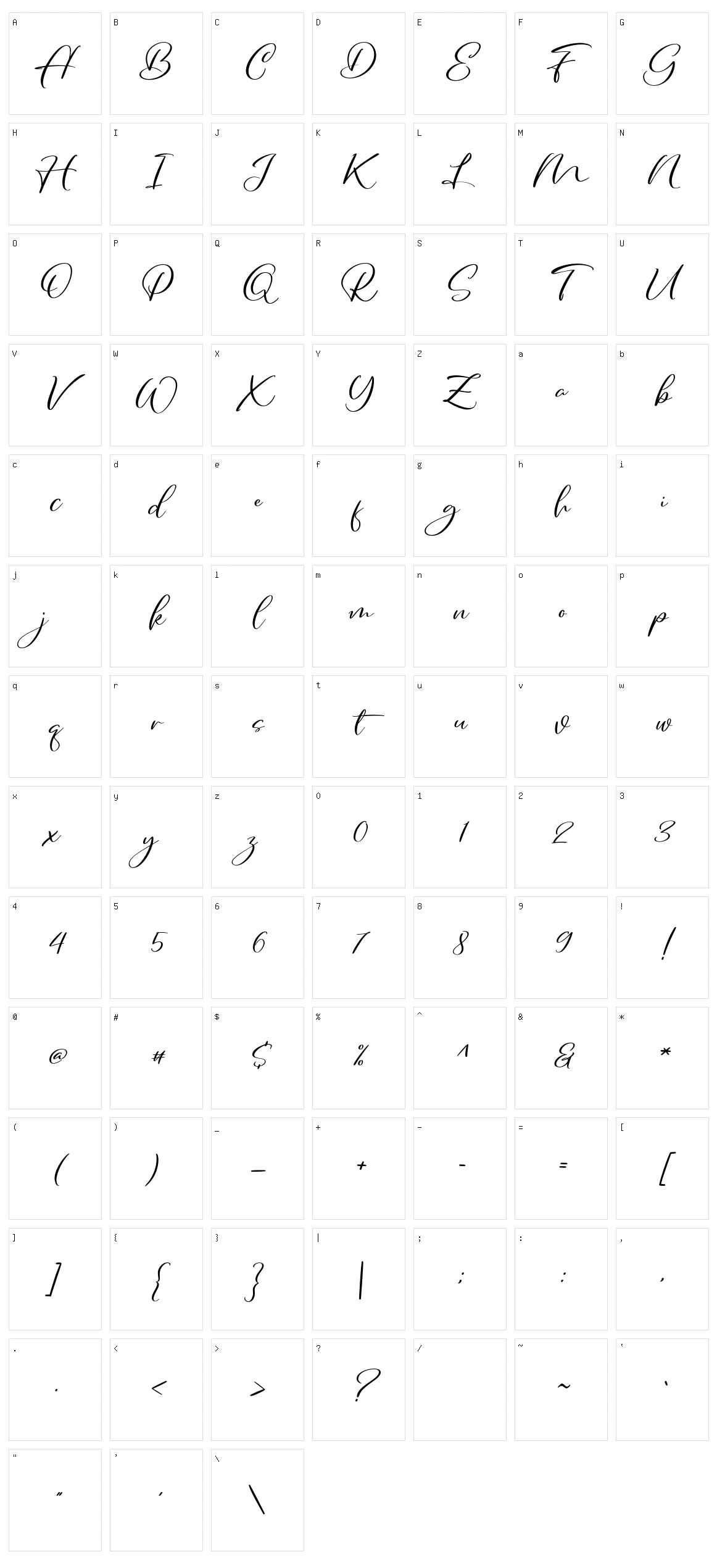 Daywala Character Set