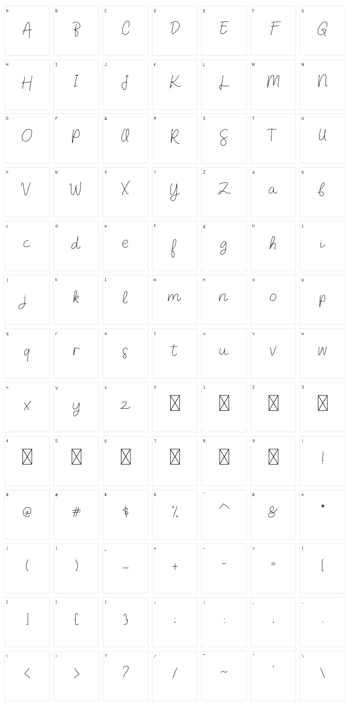 Dear Audrey Script Character Set