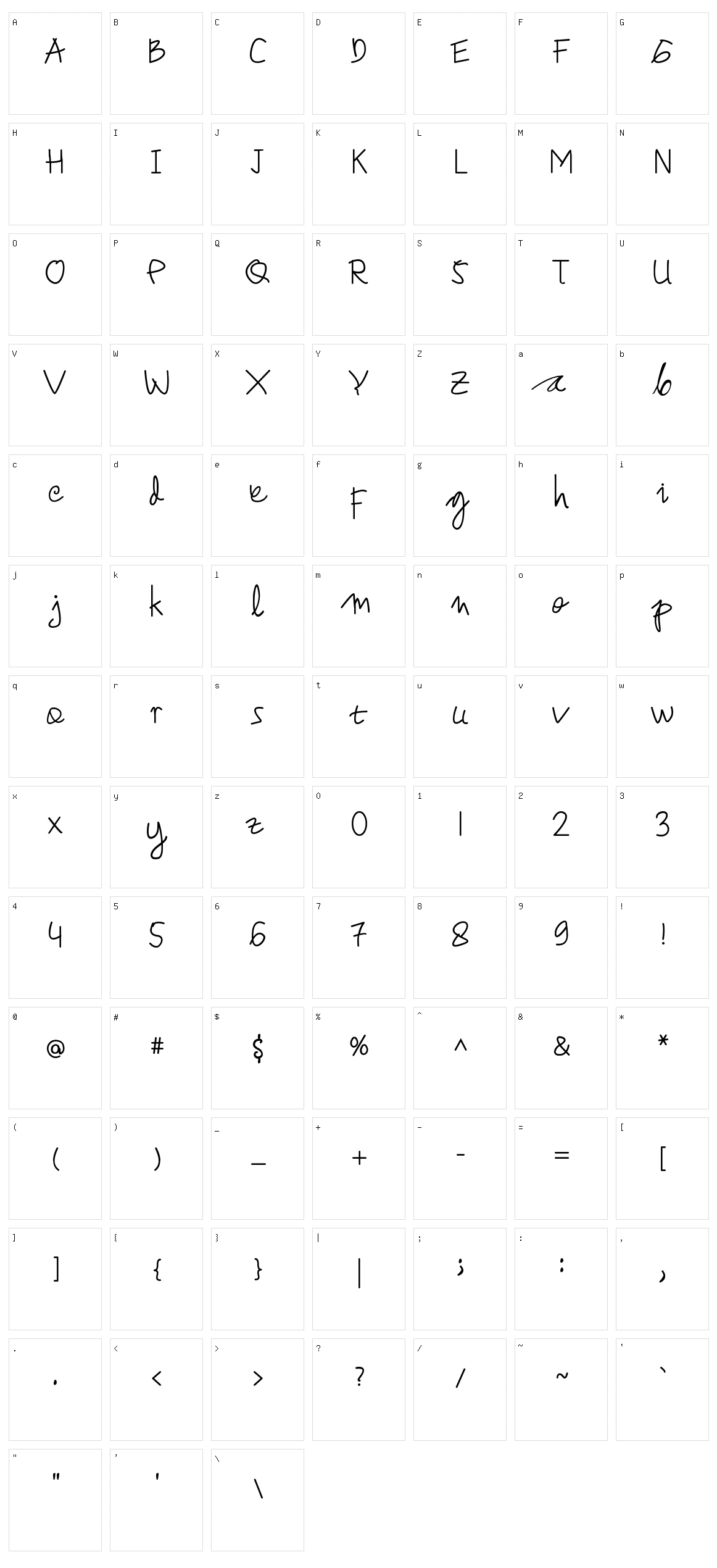 Dear Honey Character Set