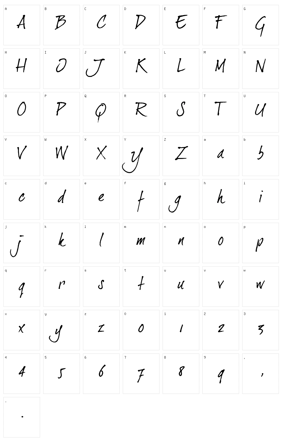 Dear Joe 2 Character Set
