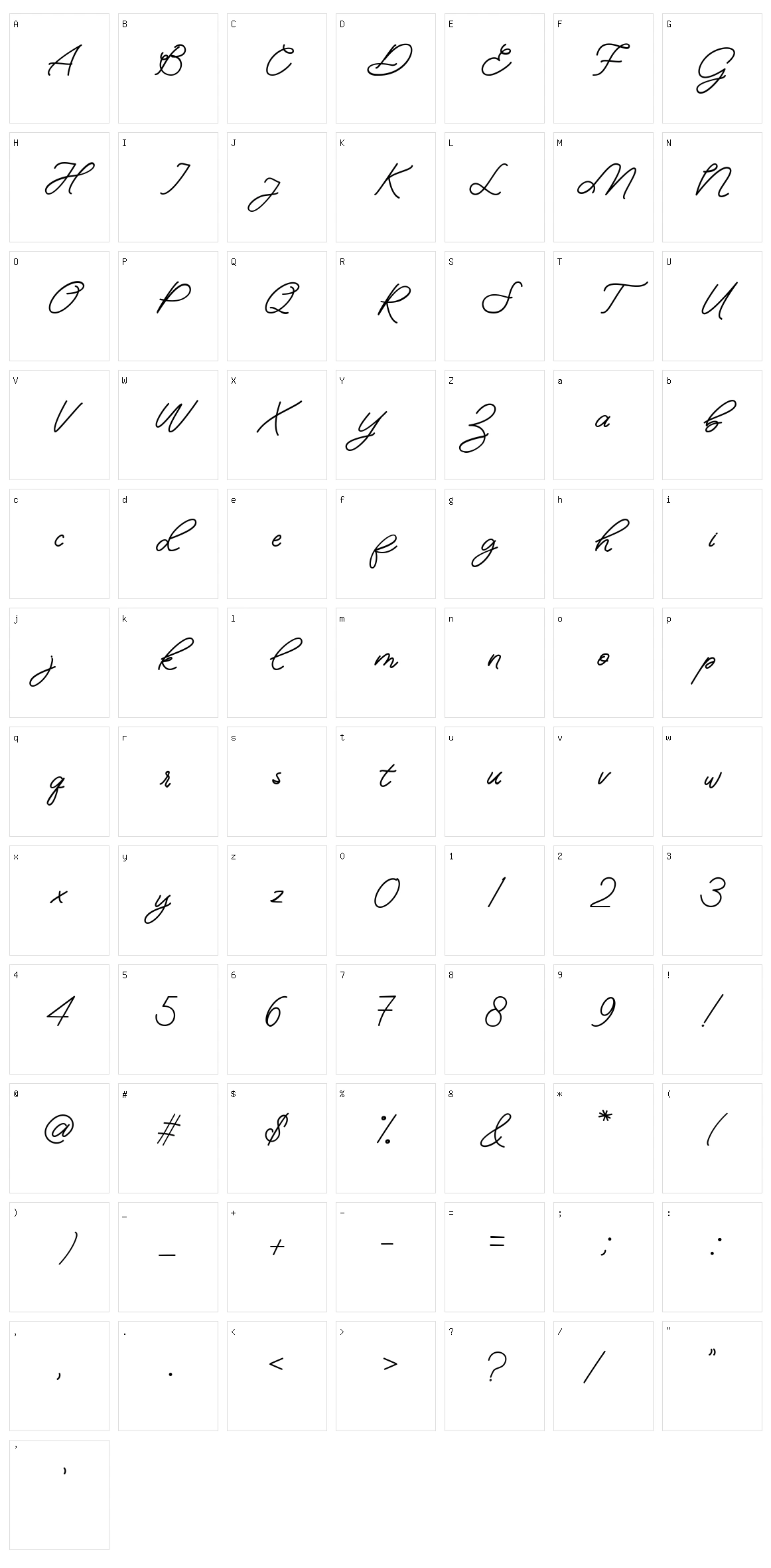 Debum Character Set