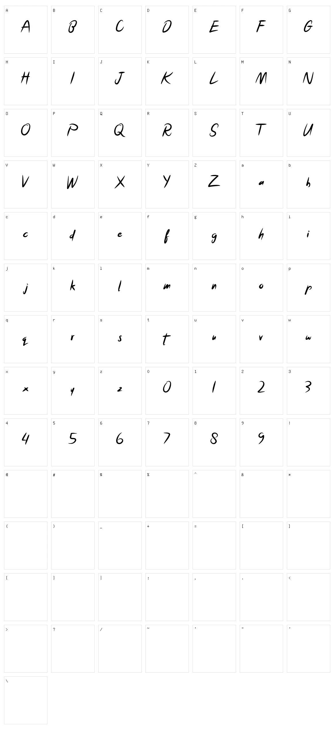 Deeproxx Character Set