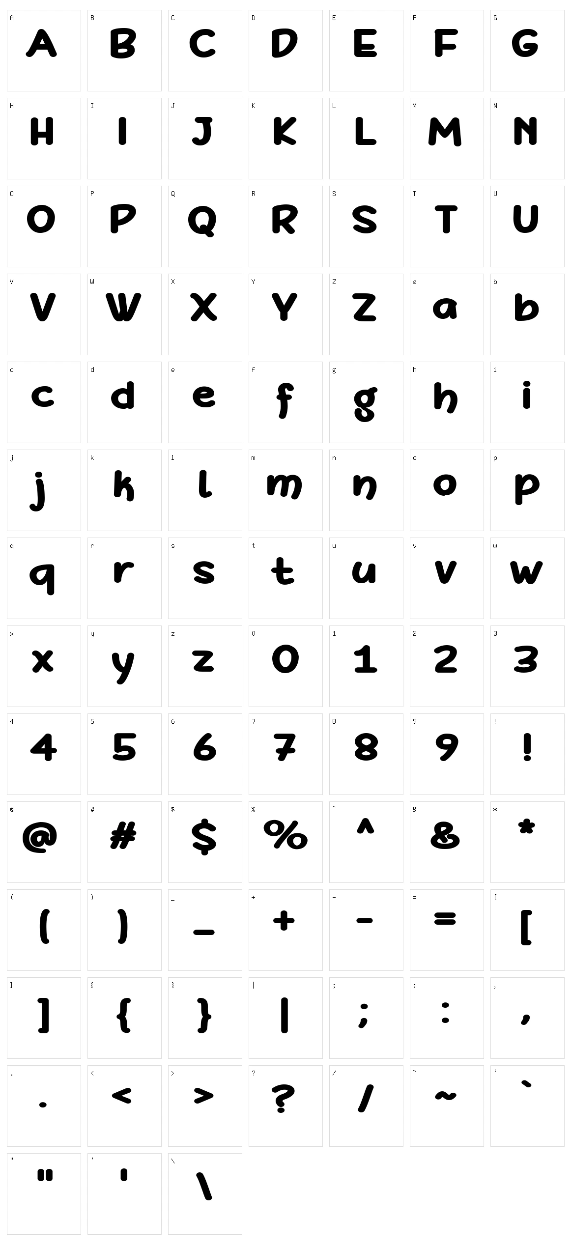 Defonarts Character Set