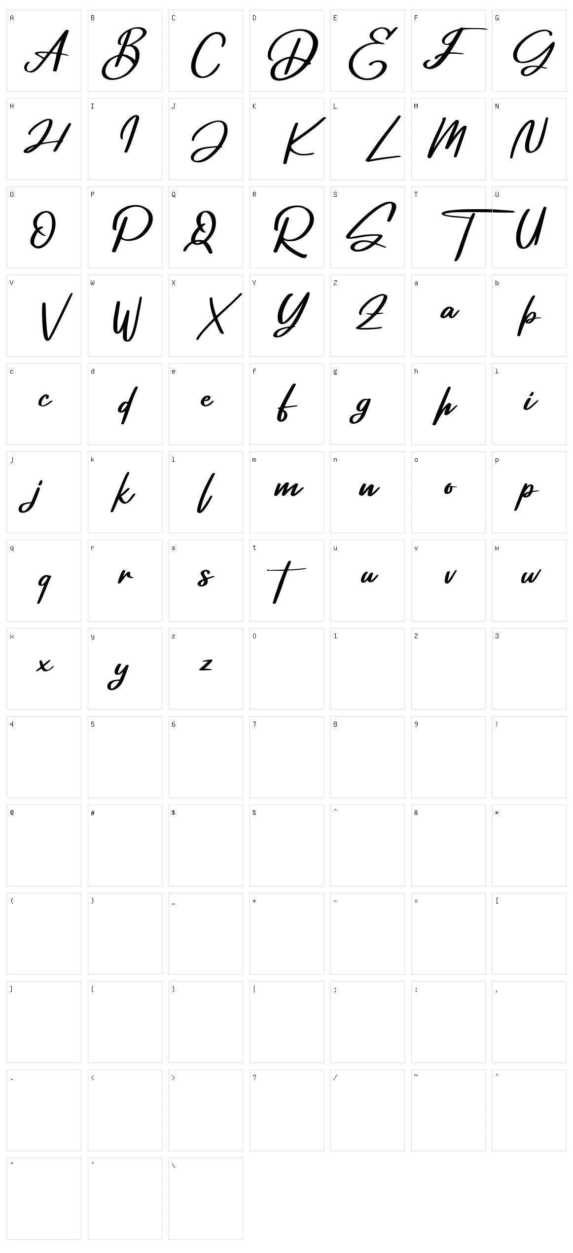 Deglas Character Set