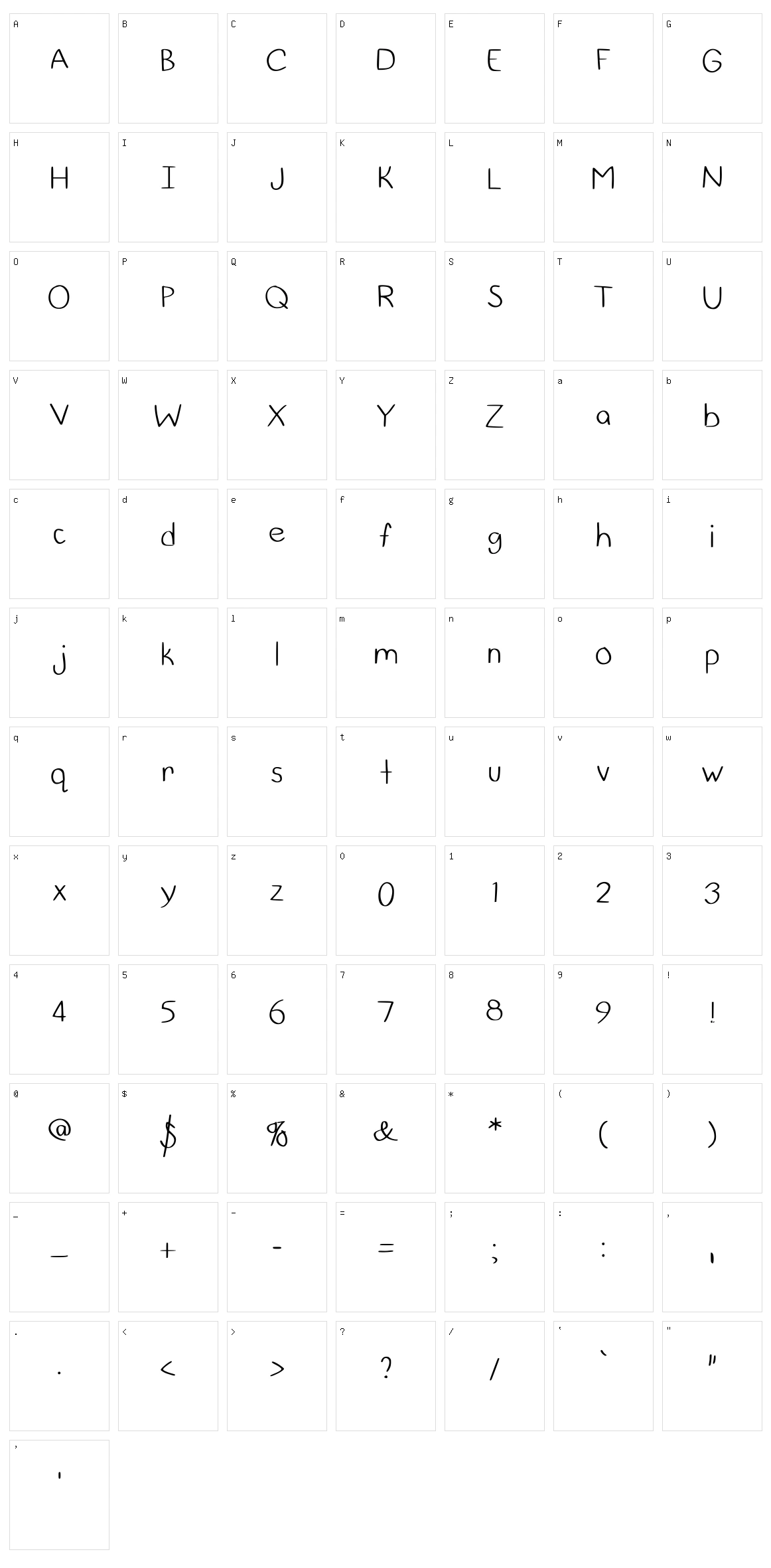 DeJarnatt Character Set