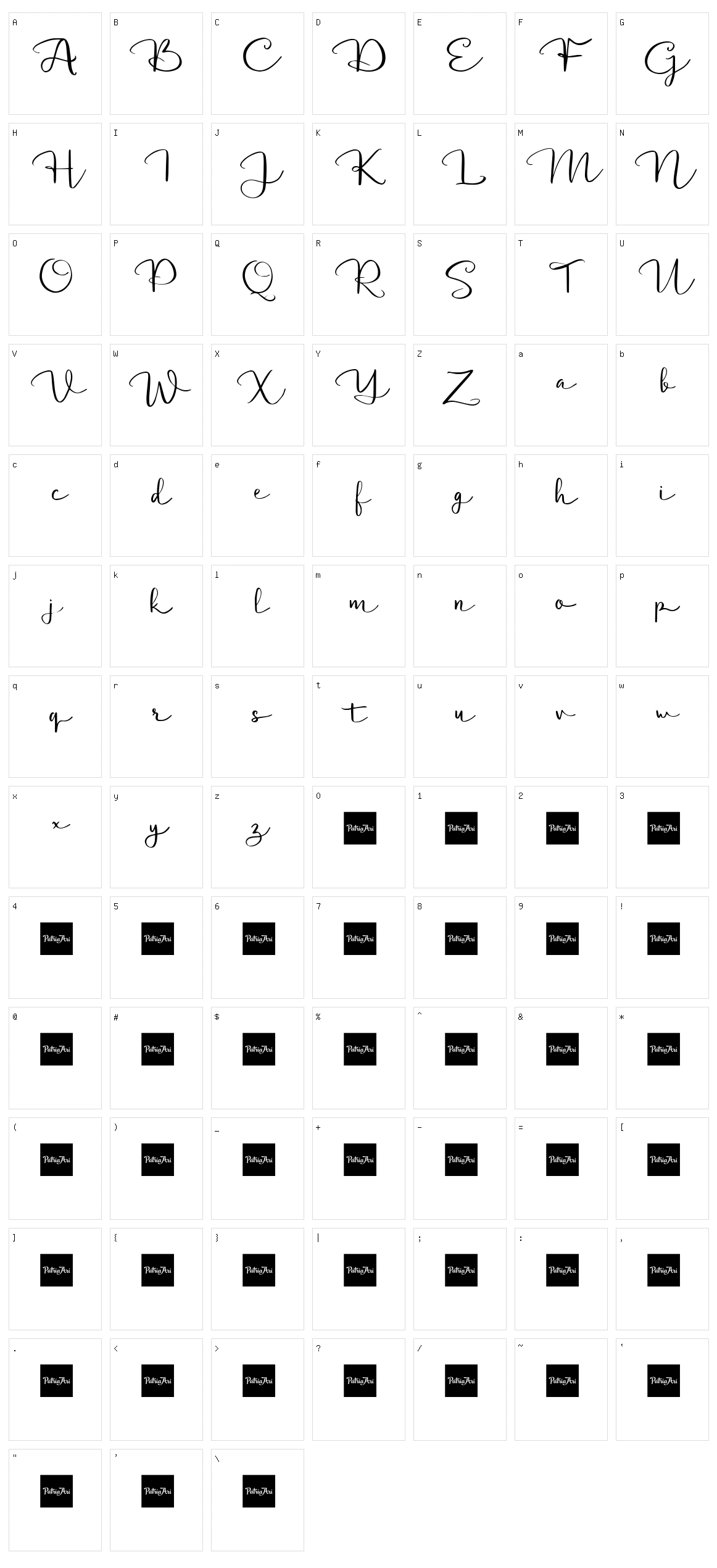 Delanggi Script Character Set