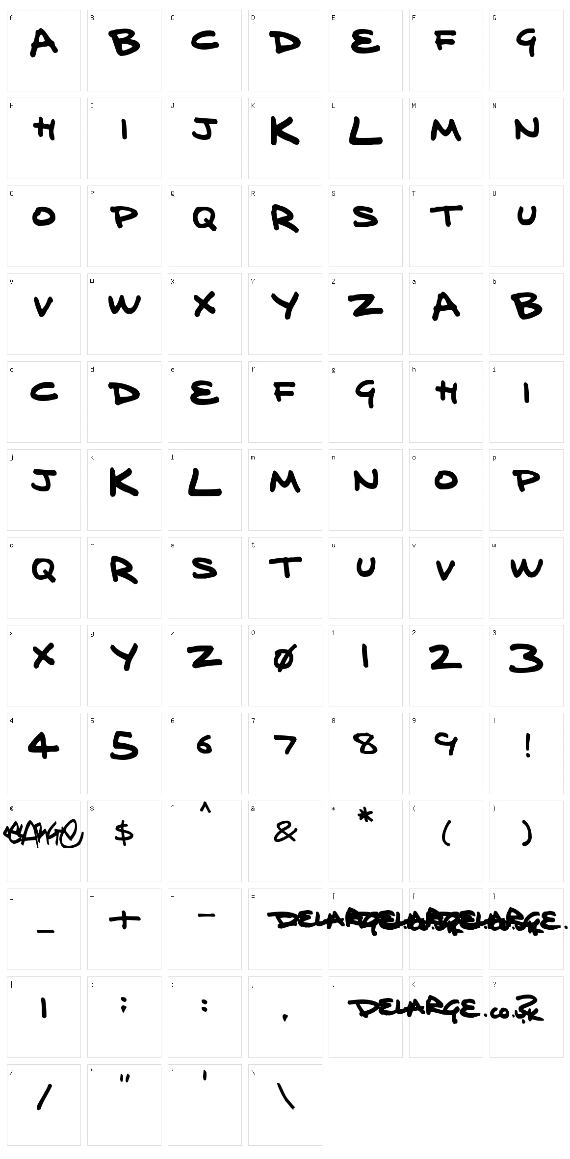 Delarge Marker Pen Character Set