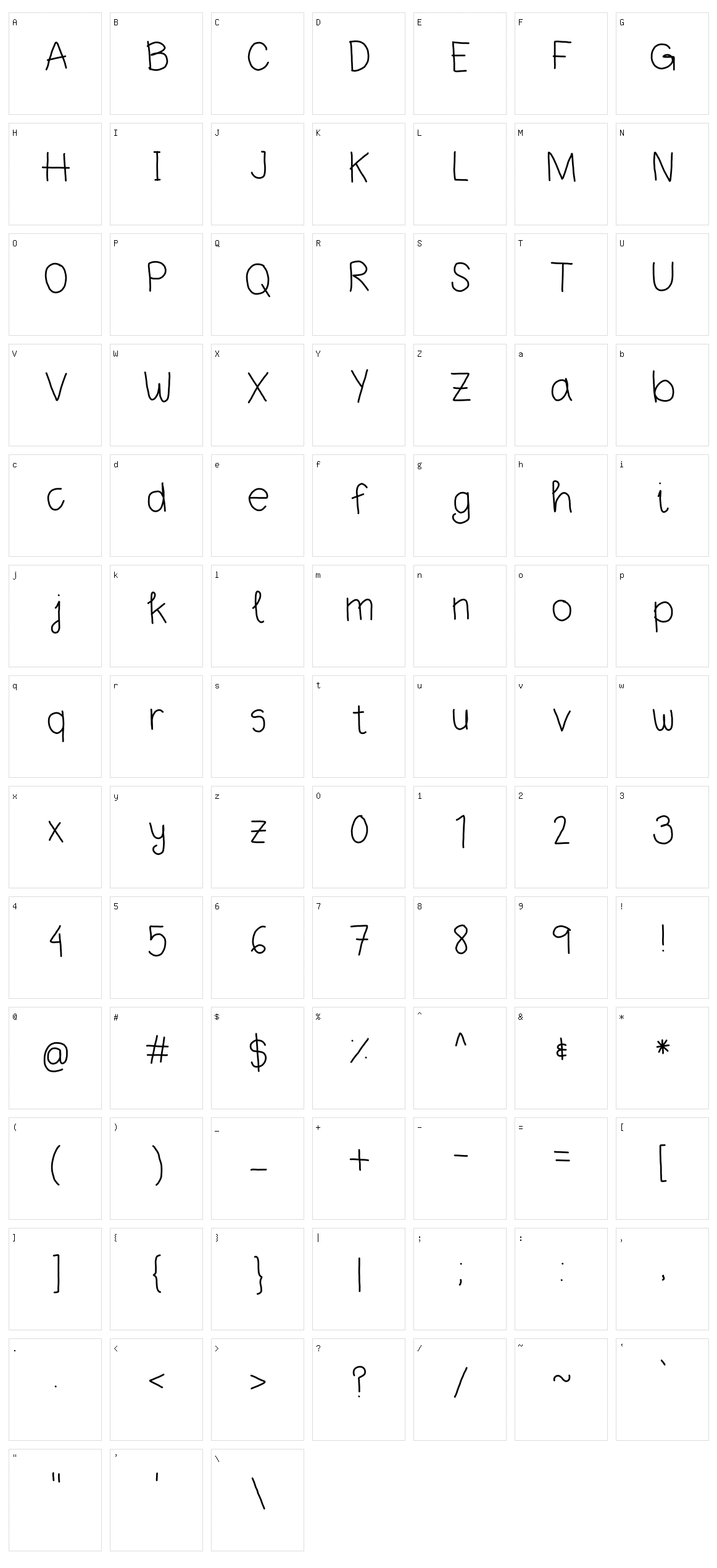 Delffo Character Set