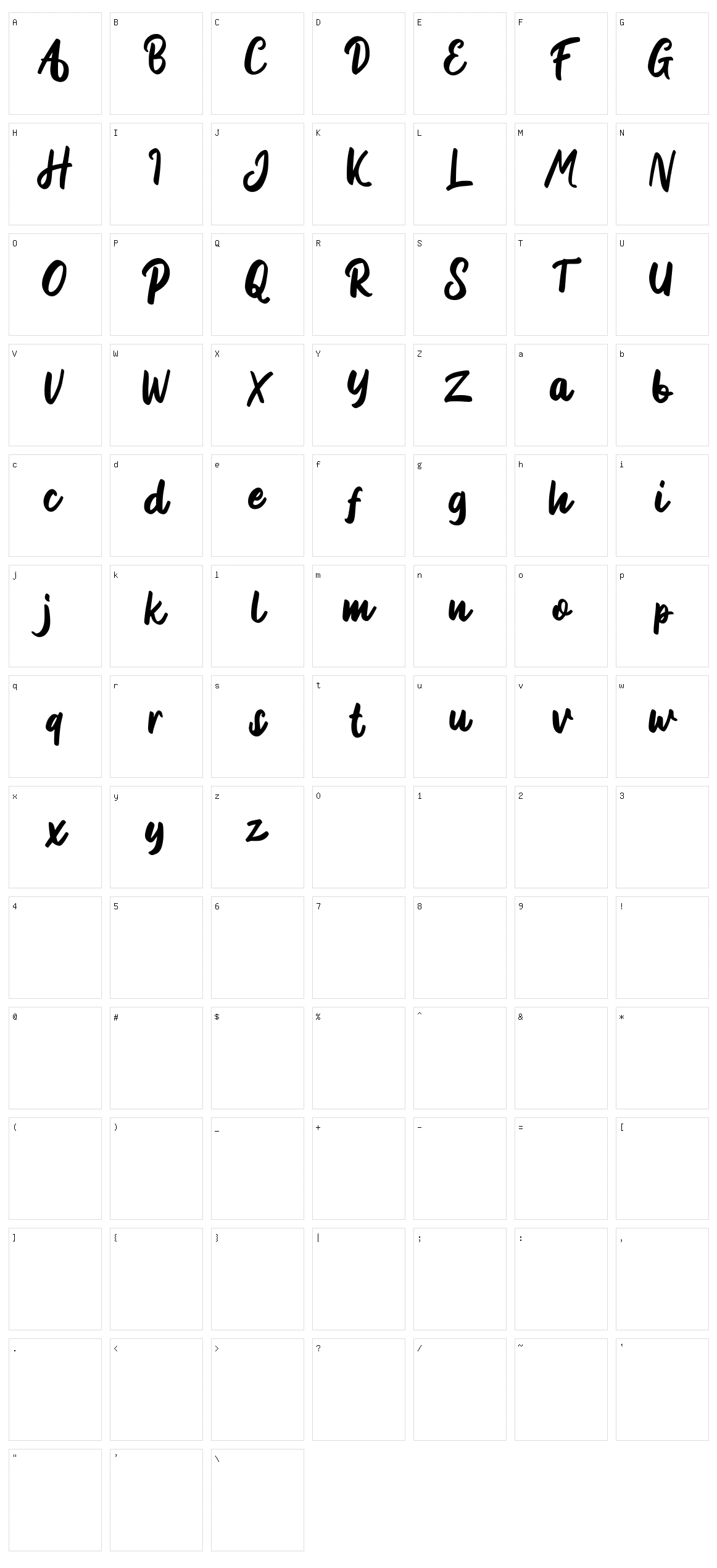 Delich Character Set